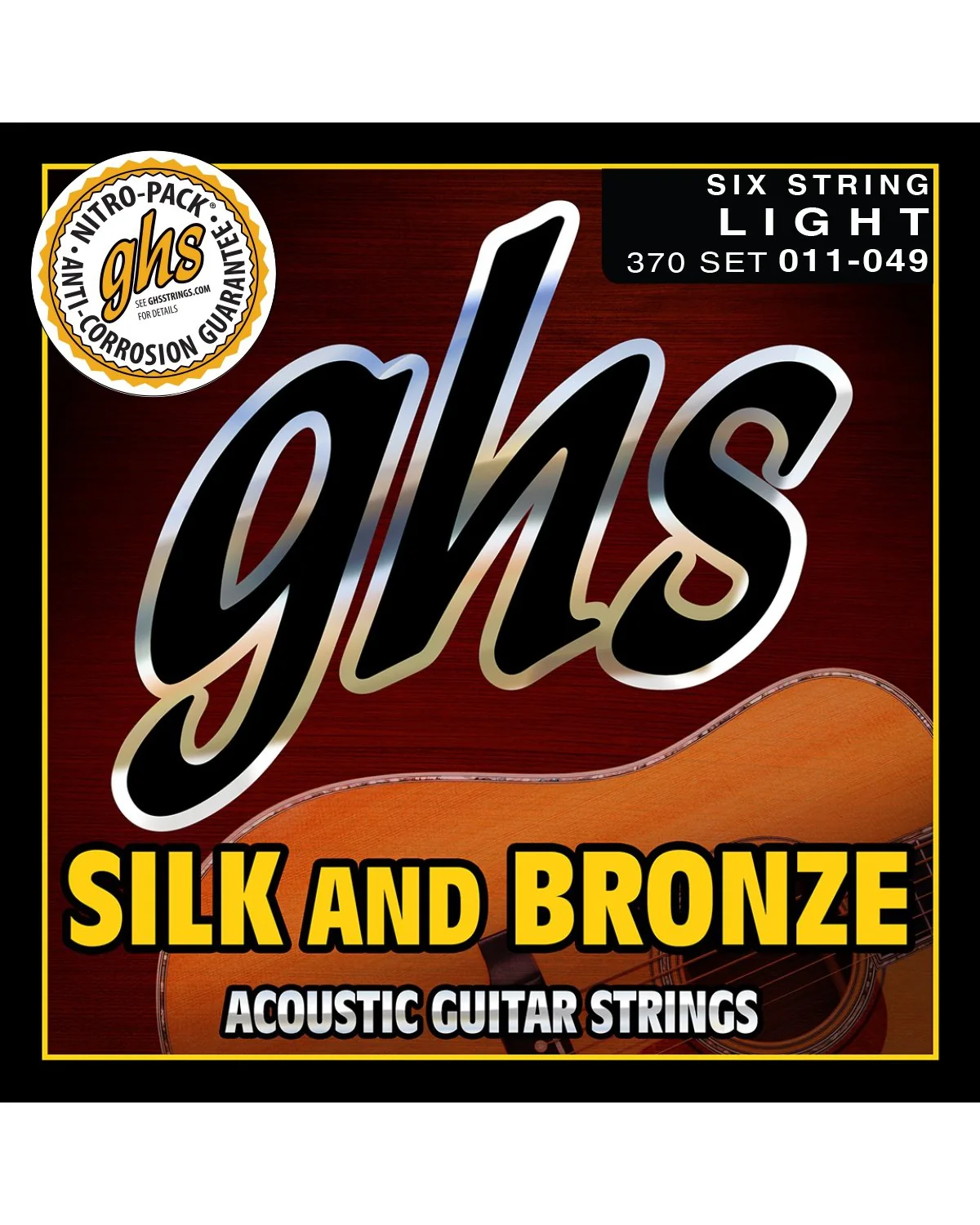 GHS 370 Silk & Bronze Acoustic Guitar Strings, Light - Image 2