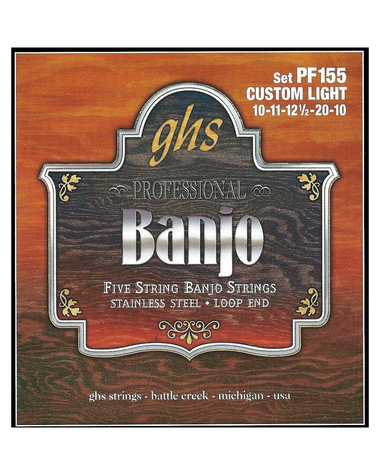 GHS PF155 Stainless Steel Banjo Strings, Custom Light - Image 2