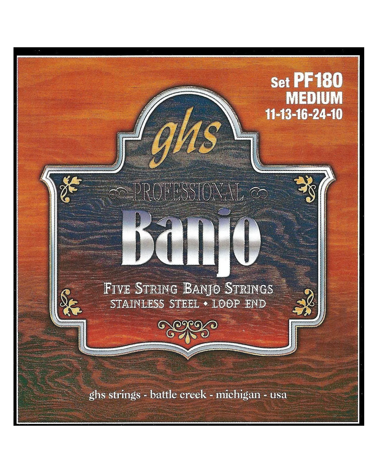GHS PF180 Stainless Steel Banjo Strings, Medium - Image 2