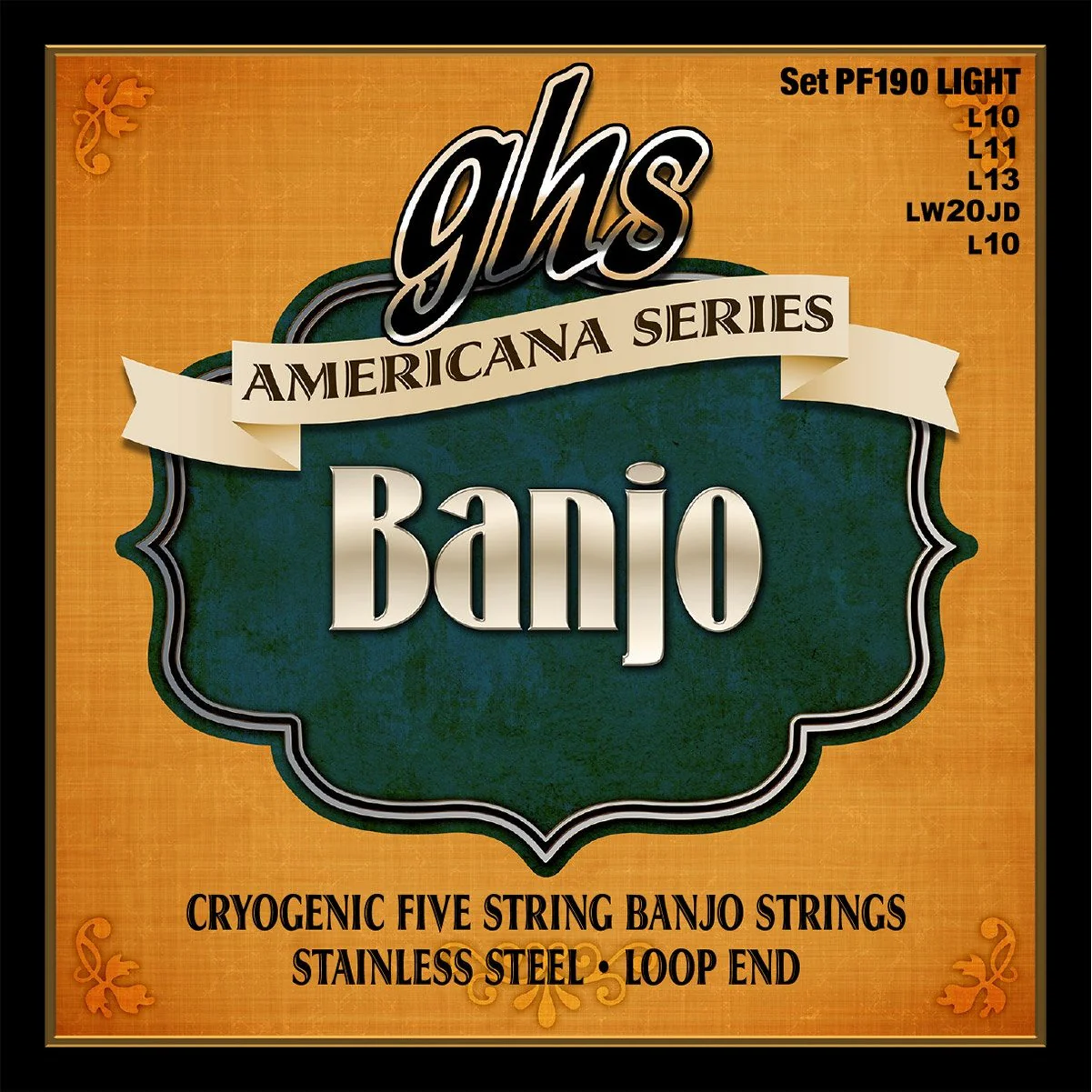 GHS PF190 Americana Cryogenic Stainless Steel Banjo Strings, Light - Image 2