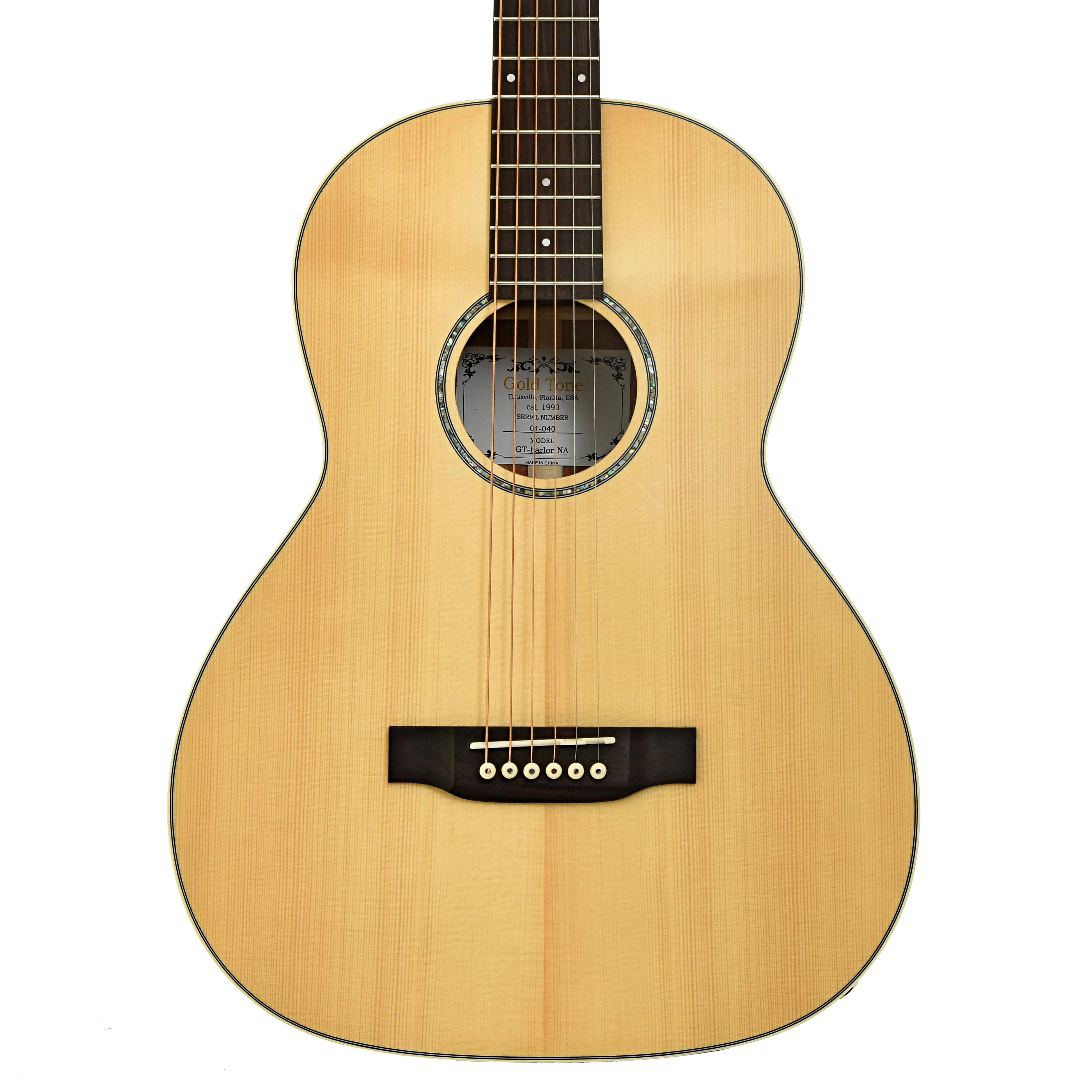 Gold Tone Parlor Acoustic-Electric Guitar, Natural Top - Image 2