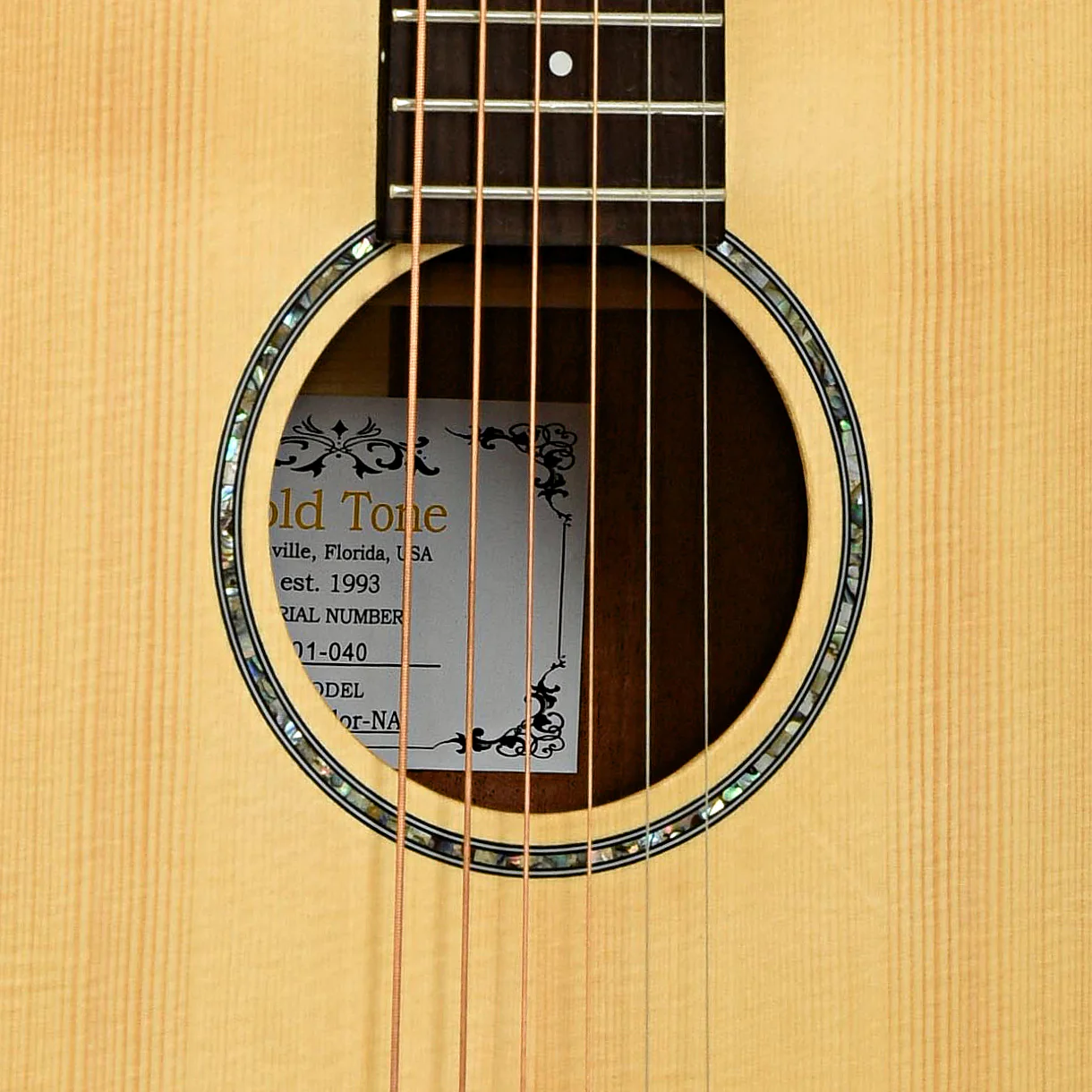 Gold Tone Parlor Acoustic-Electric Guitar, Natural Top - Image 6