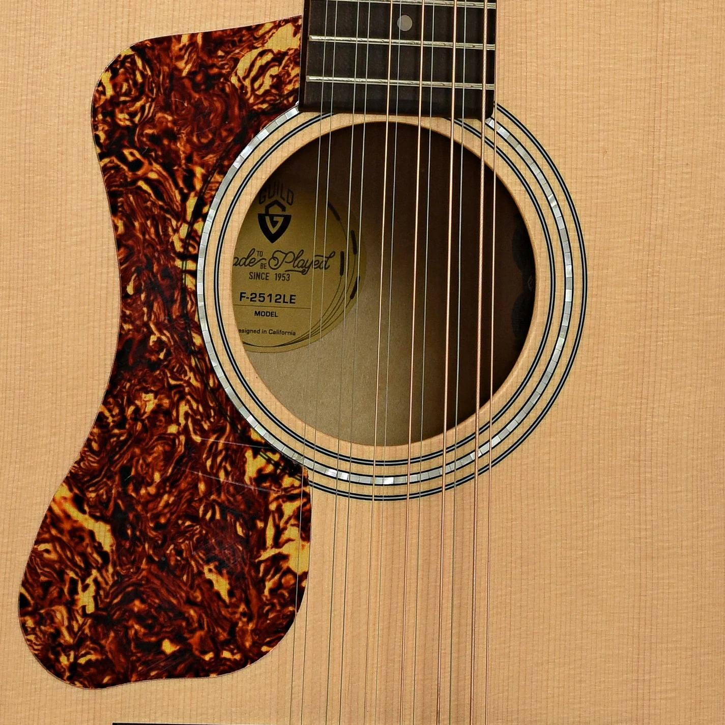 Guild F-2512E Maple LH Left-Handed 12-String Acoustic-Electric Guitar - Image 6