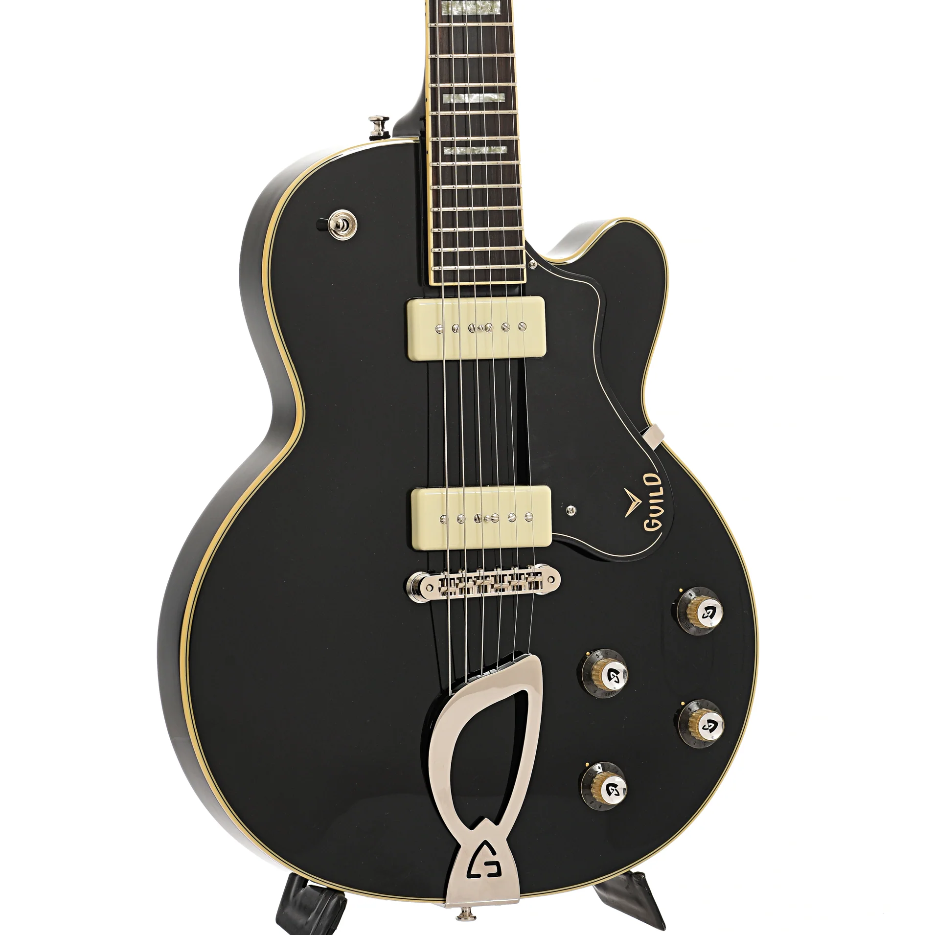 Guild Limited Edition M-75 Aristocrat Hollowbody Electric Guitar, Black - Image 6