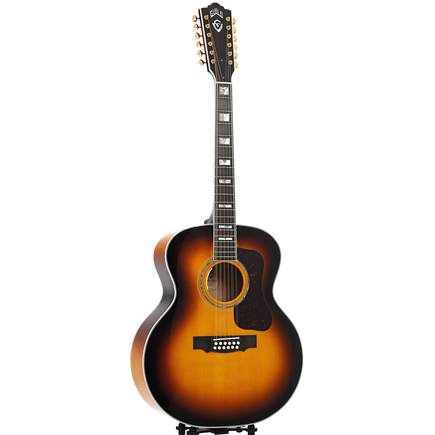 Guild F-512E Maple 12-String Acoustic-Electric Guitar & Case, Antique Burst - Image 12
