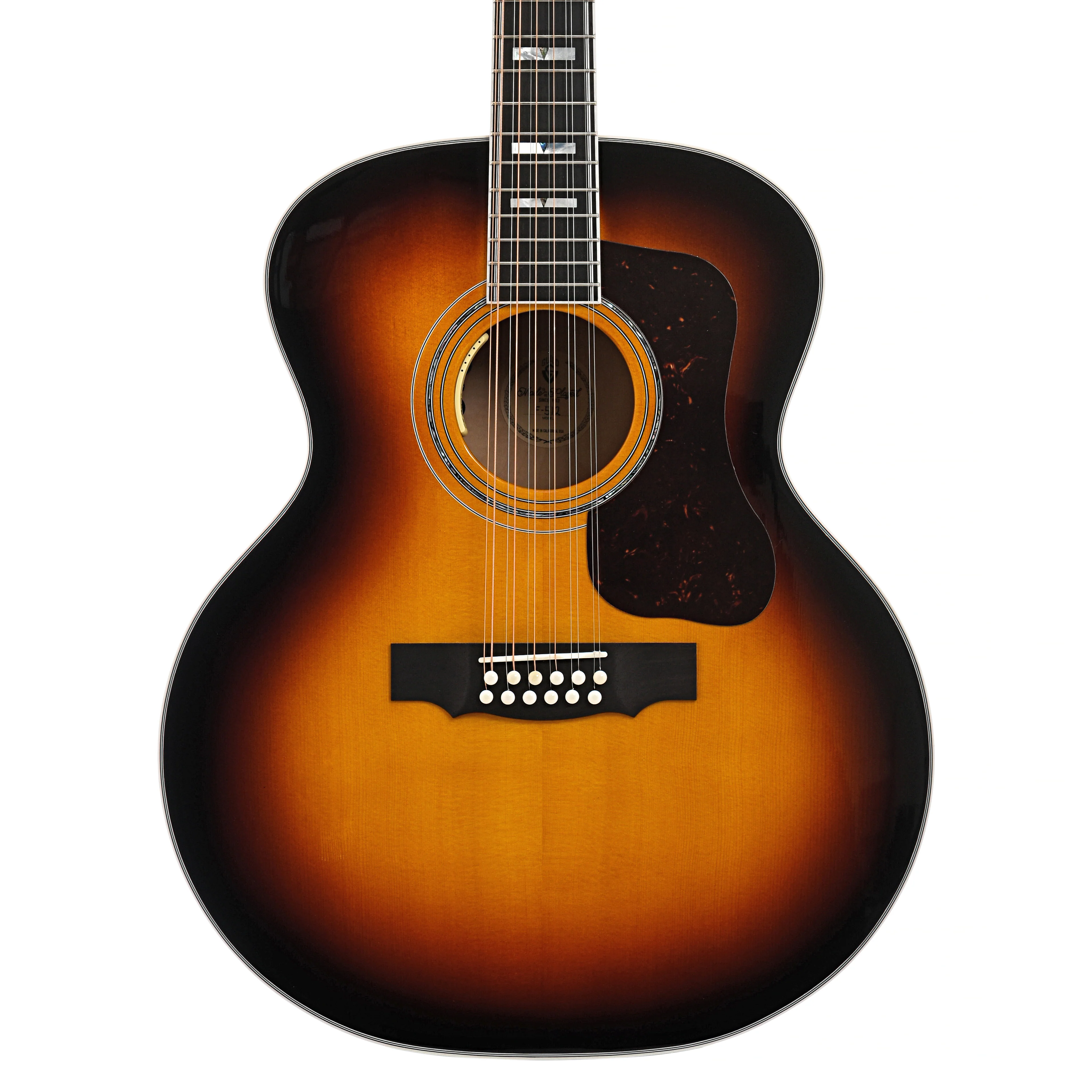 Guild F-512E Maple 12-String Acoustic-Electric Guitar & Case, Antique Burst - Image 2