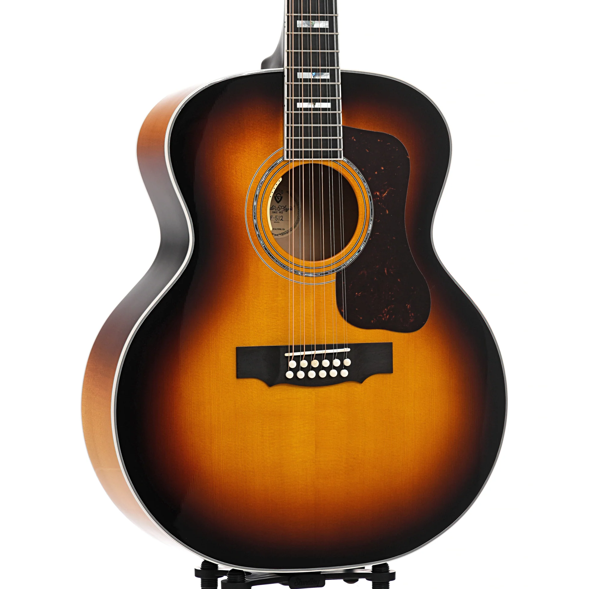 Guild F-512E Maple 12-String Acoustic-Electric Guitar & Case, Antique Burst - Image 4