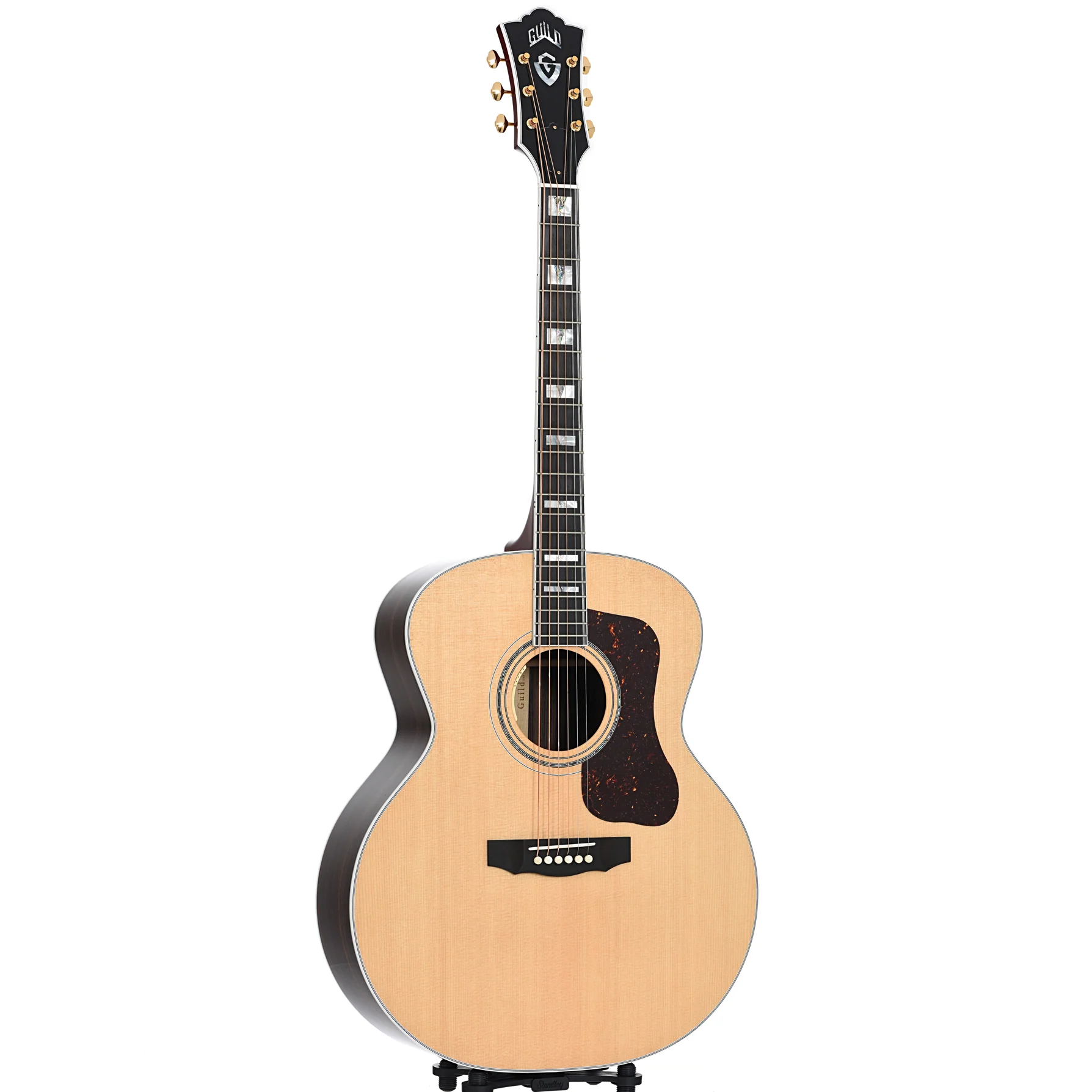 Guild F-55E F-Jumbo Acoustic-Electric Guitar & Case, Natural - Image 12