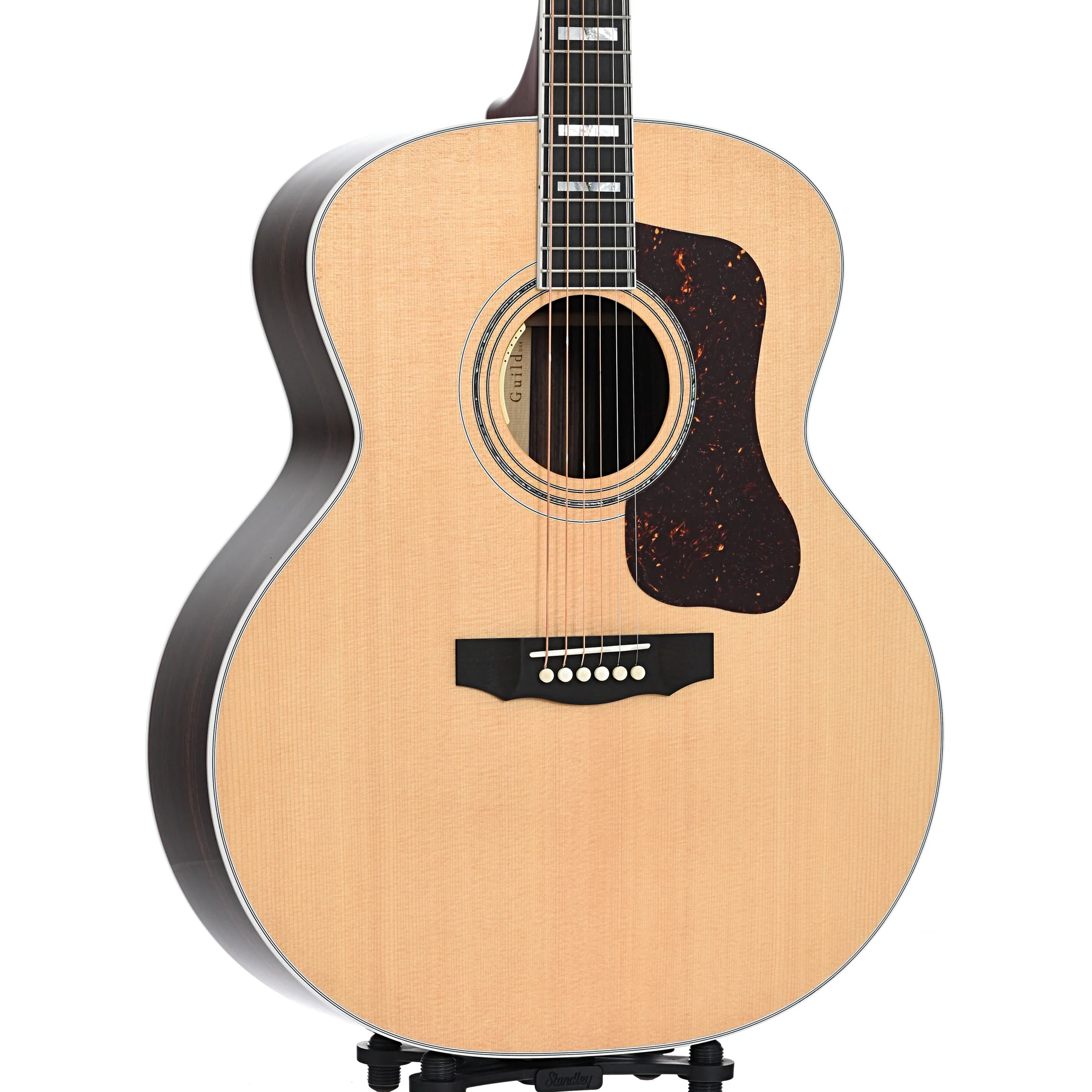 Guild F-55E F-Jumbo Acoustic-Electric Guitar & Case, Natural - Image 4