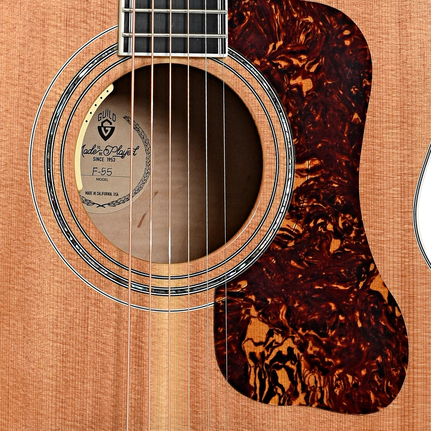 Guild F-55E Maple Jumbo Acoustic-Electric Guitar & Case - Image 6