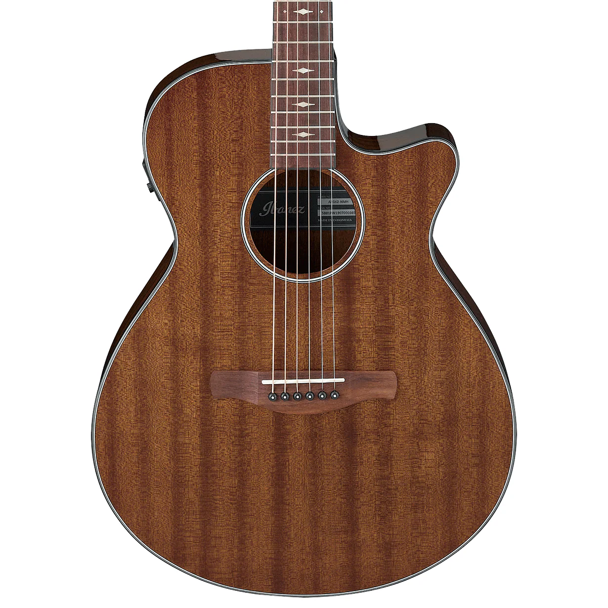 Ibanez AEG62 Grand Concert Acoustic-Electric Guitar, Natural Mahogany High Gloss - Image 2