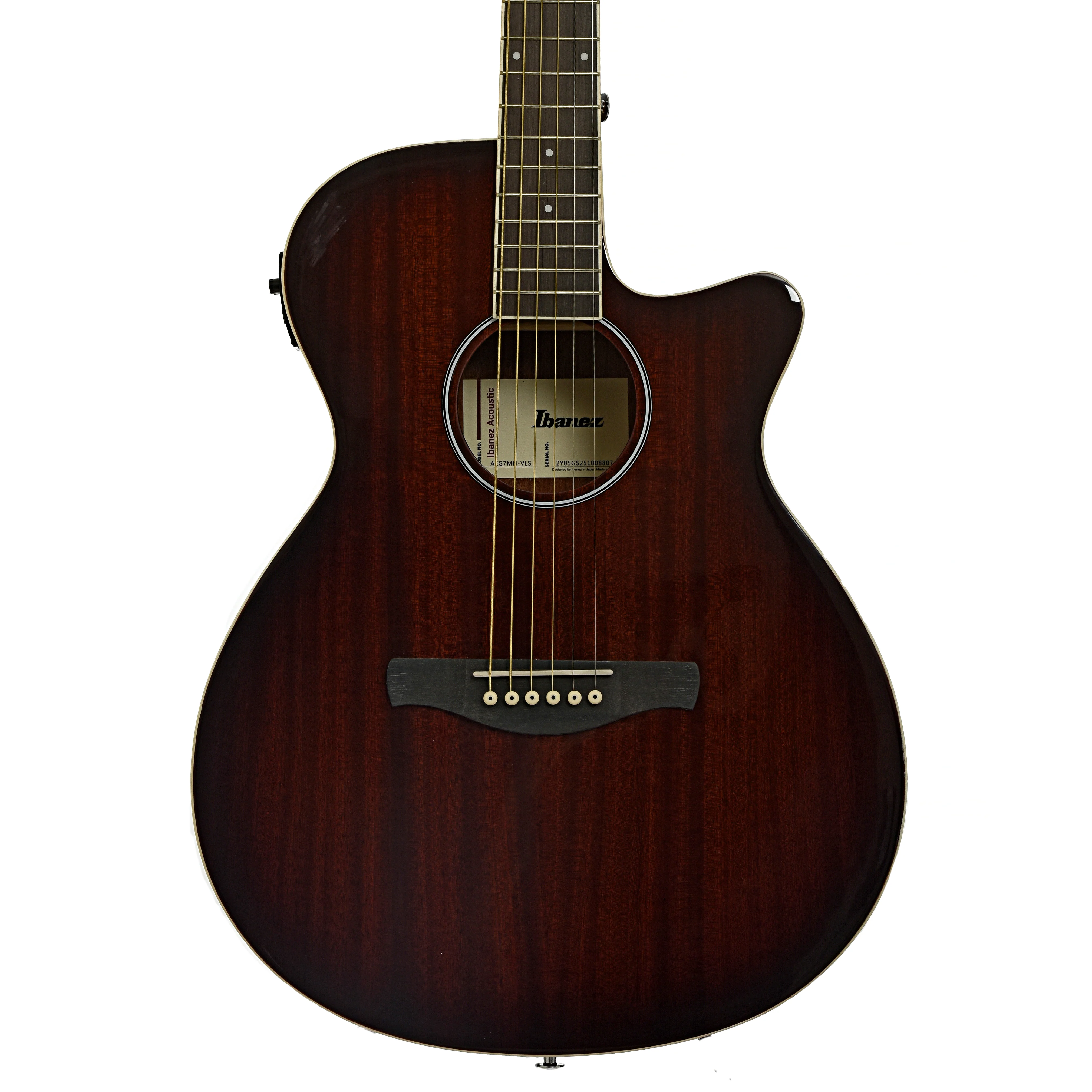 Ibanez AEG7MH Grand Concert Acoustic Guitar, Violin Sunburst High Gloss - Image 2