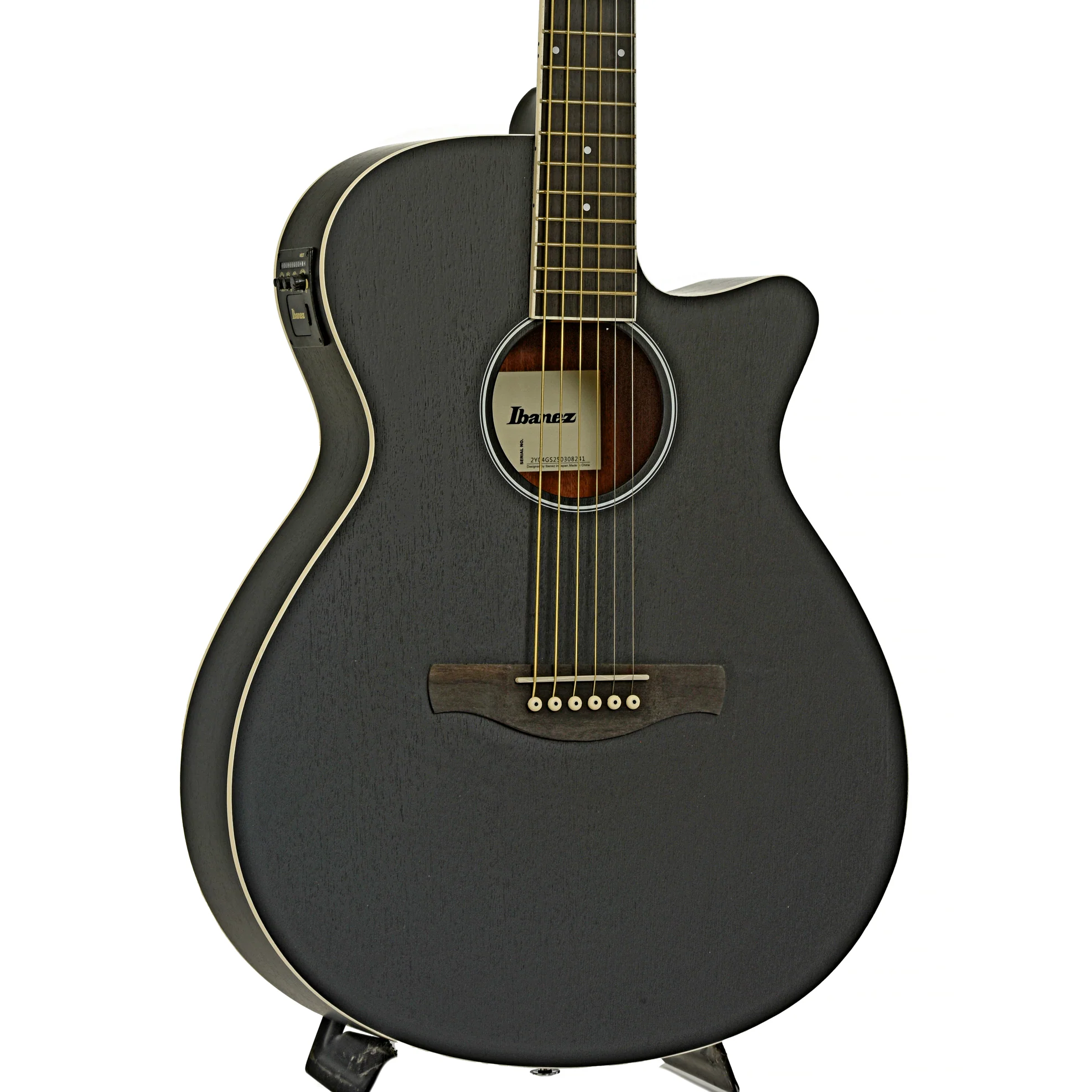 Ibanez AEG7MH Grand Concert Acoustic Guitar, Weathered Black Open Pore - Image 2
