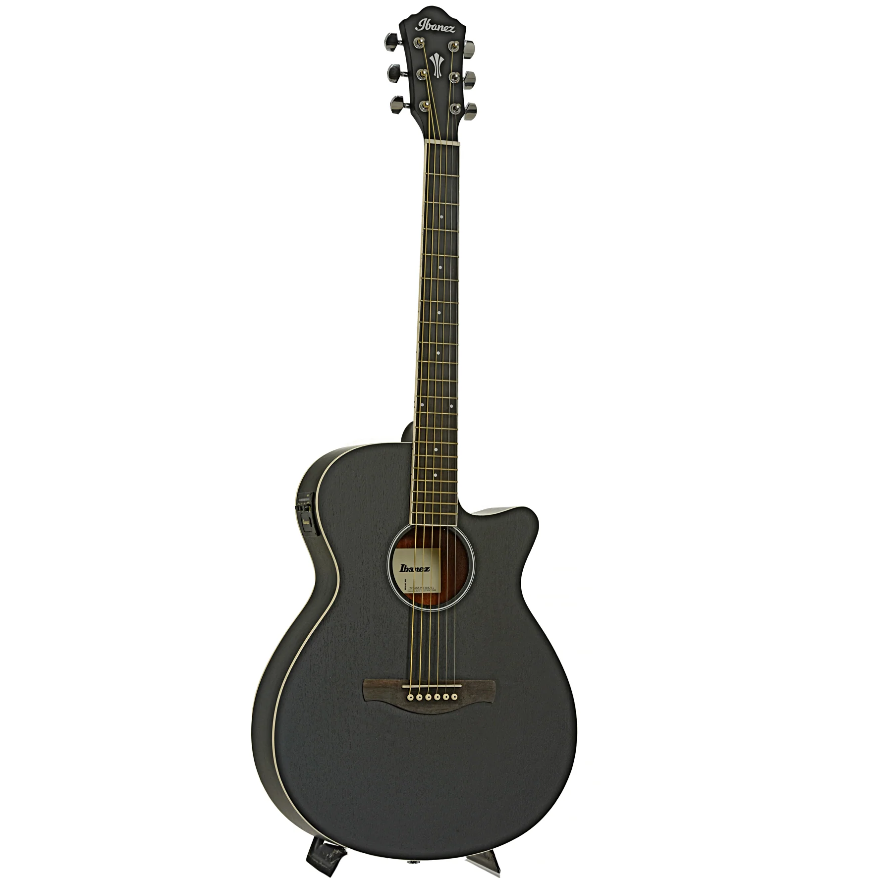 Ibanez AEG7MH Grand Concert Acoustic Guitar, Weathered Black Open Pore - Image 3