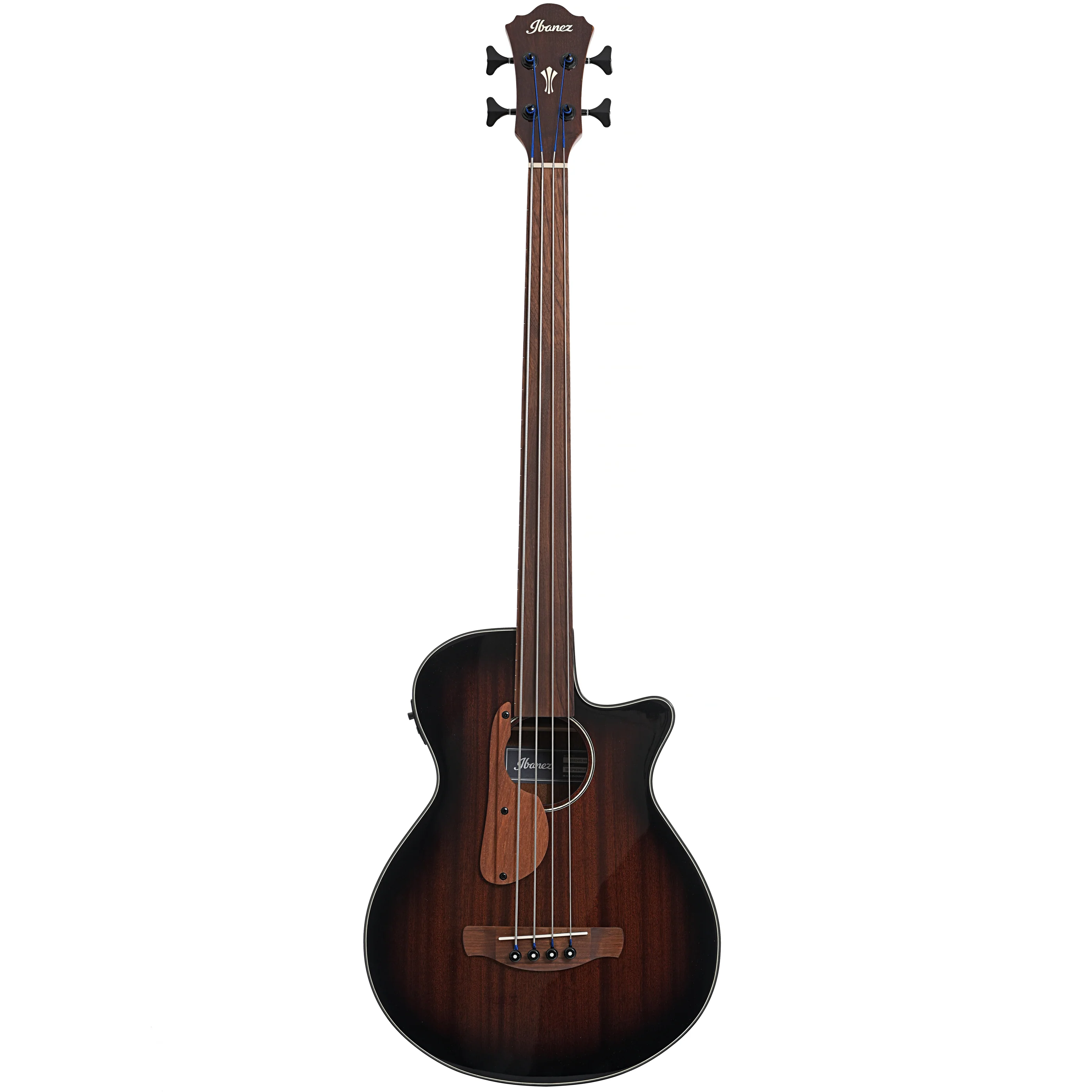 Ibanez AEGB24FE Fretless Acoustic-Electric Bass Guitar, Mahogany Sunburst High Gloss - Image 13