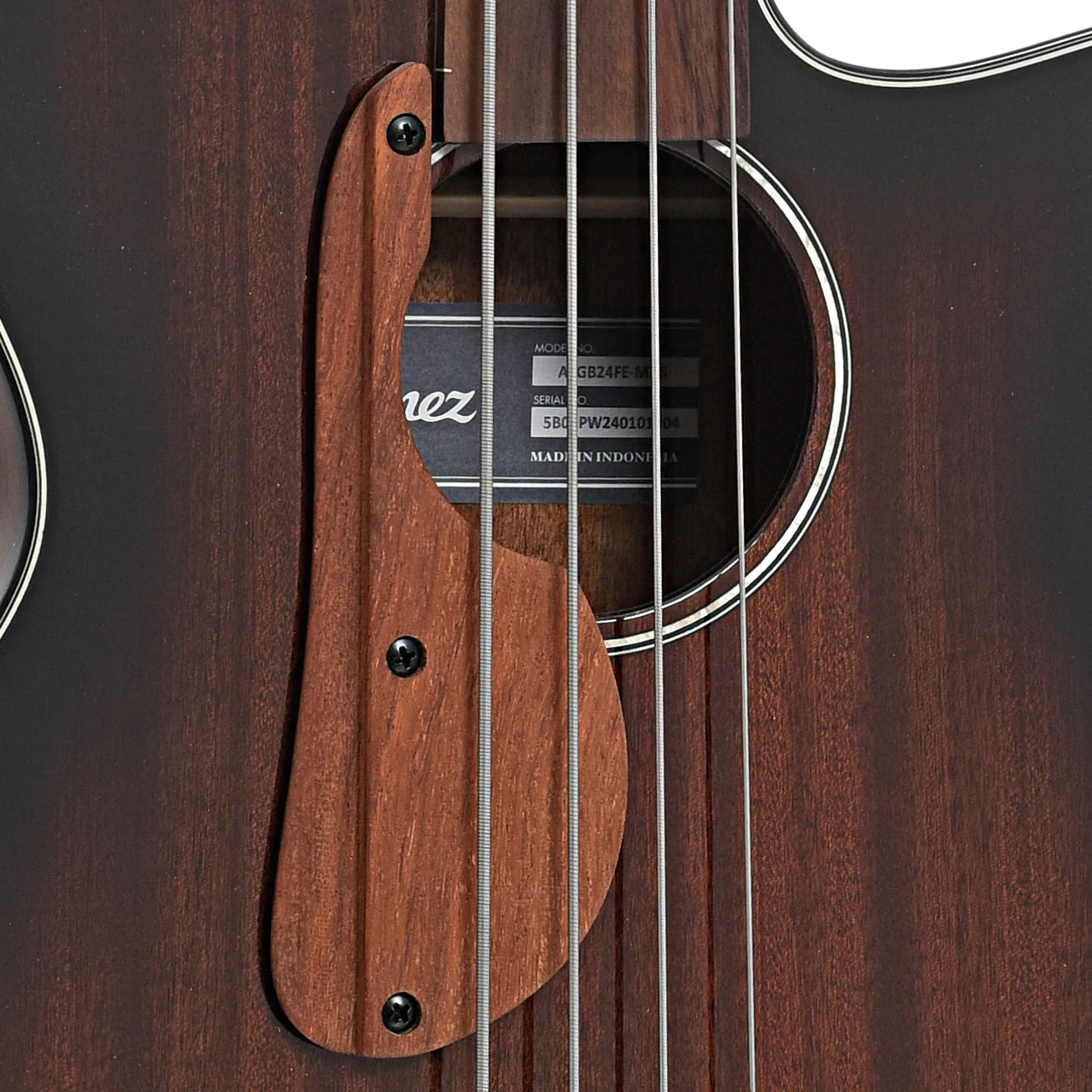 Ibanez AEGB24FE Fretless Acoustic-Electric Bass Guitar, Mahogany Sunburst High Gloss - Image 6
