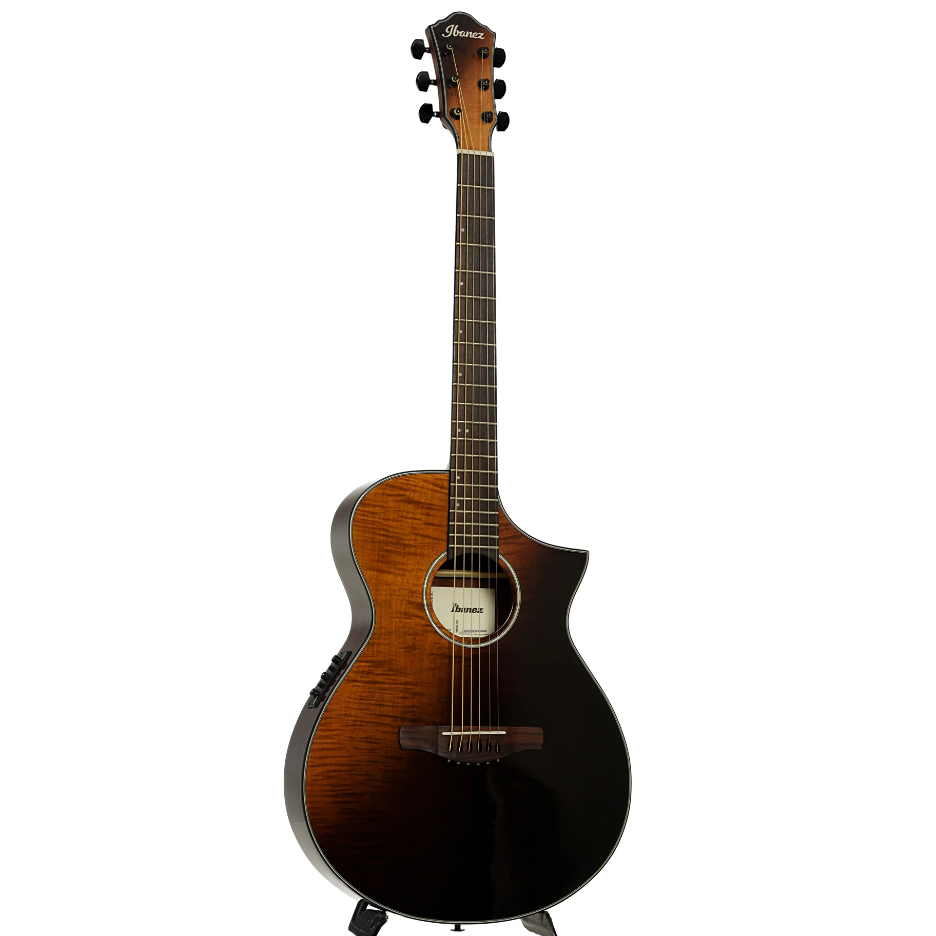 Ibanez AEWC32FM Thinline Acoustic-Electric Guitar, Amber Sunset Fade - Image 3