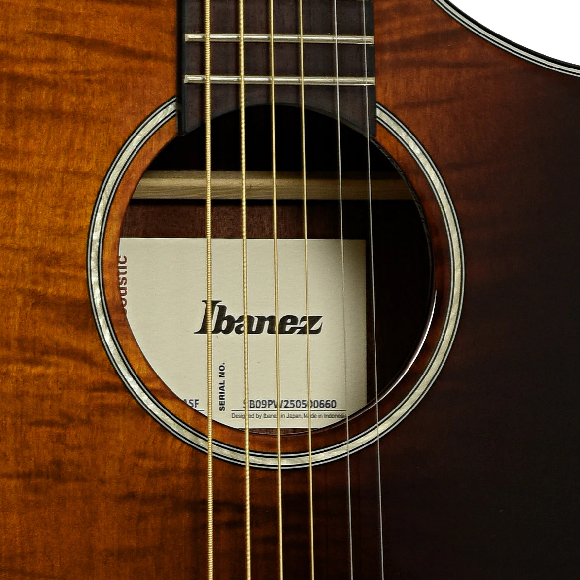 Ibanez AEWC32FM Thinline Acoustic-Electric Guitar, Amber Sunset Fade - Image 6