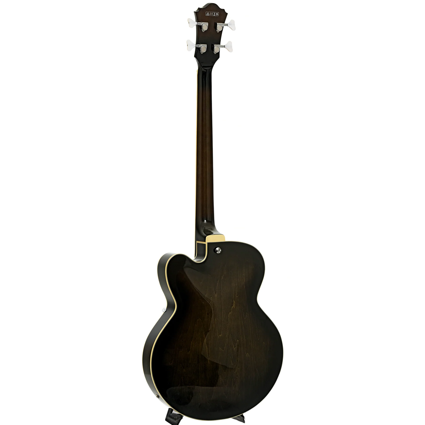 Ibanez AFB200 Artcore Hollowbody Electric Bass, Transparent Black Sunburst - Image 12