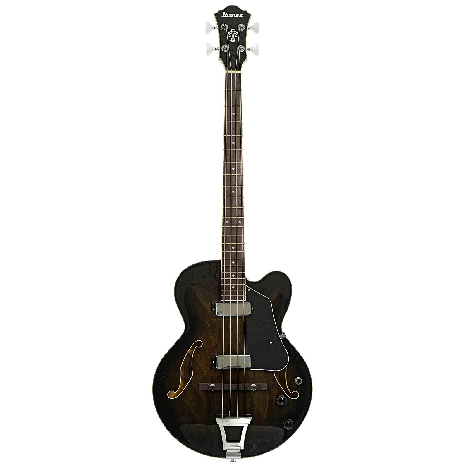 Ibanez AFB200 Artcore Hollowbody Electric Bass, Transparent Black Sunburst - Image 13