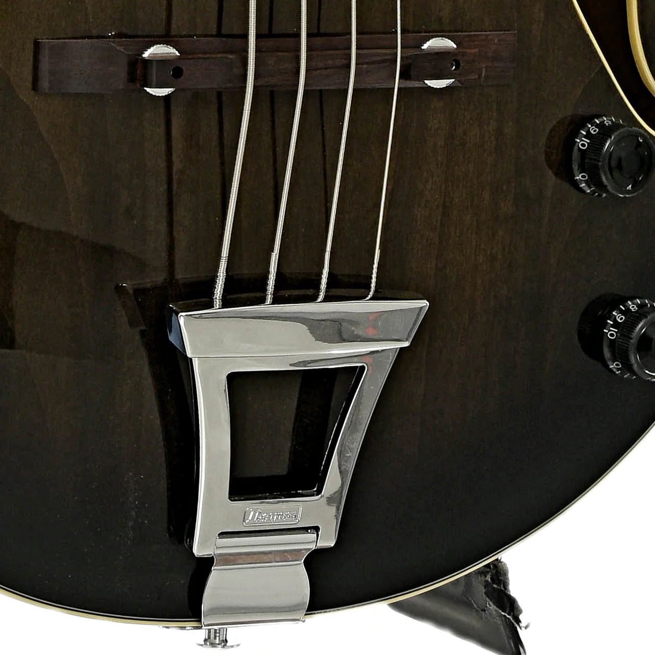 Ibanez AFB200 Artcore Hollowbody Electric Bass, Transparent Black Sunburst - Image 5