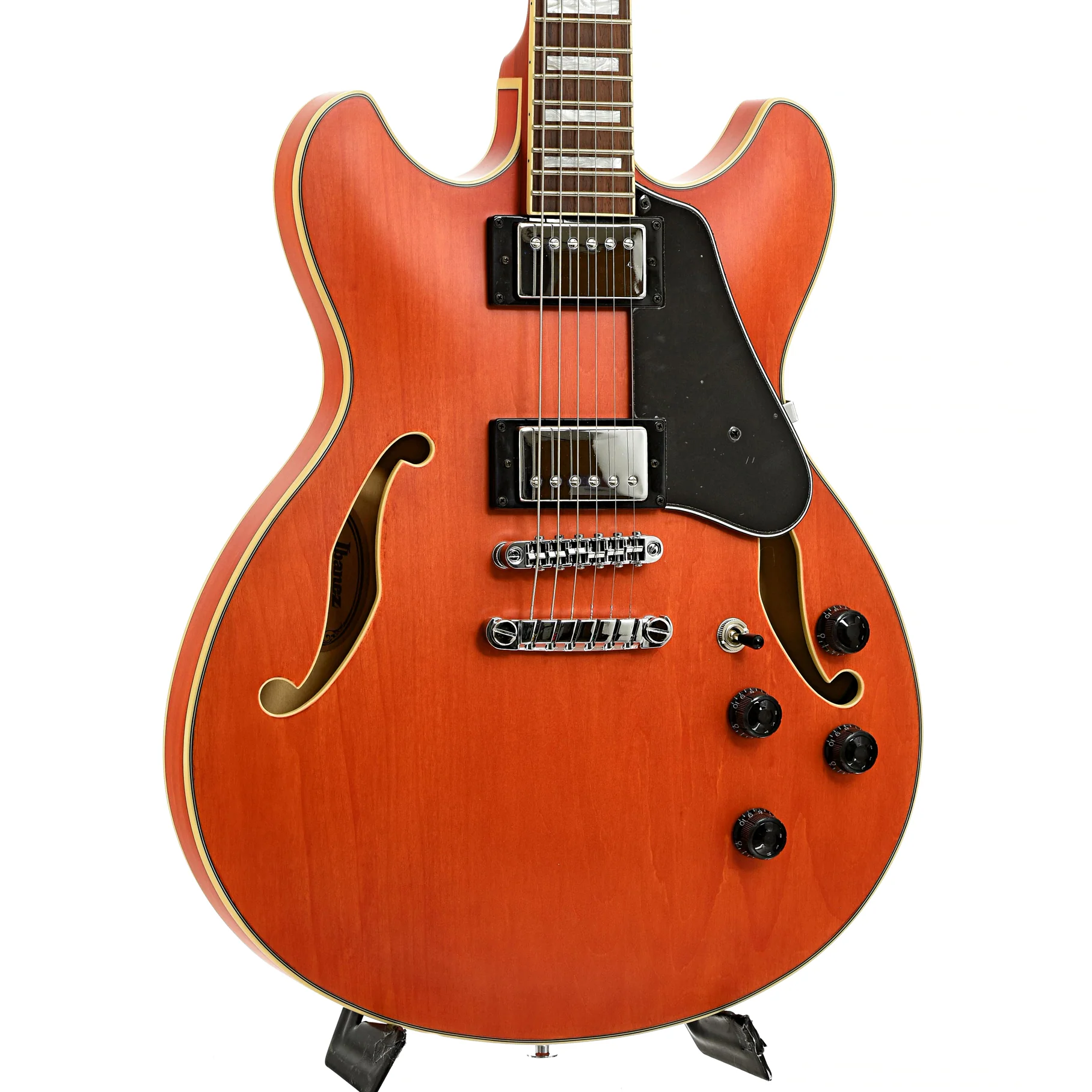 Ibanez AS73 Artcore Semi-Hollowbody Electric Guitar, Transparent Tangerine Flat - Image 4