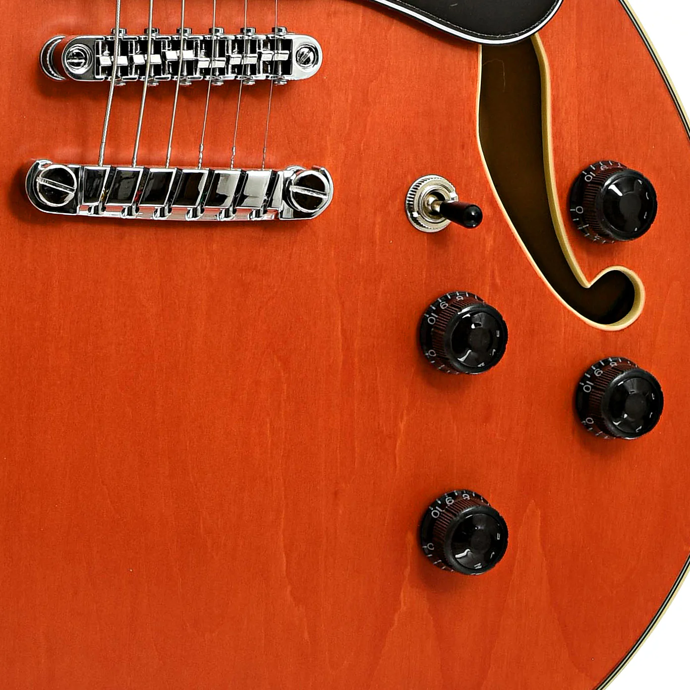 Ibanez AS73 Artcore Semi-Hollowbody Electric Guitar, Transparent Tangerine Flat - Image 5