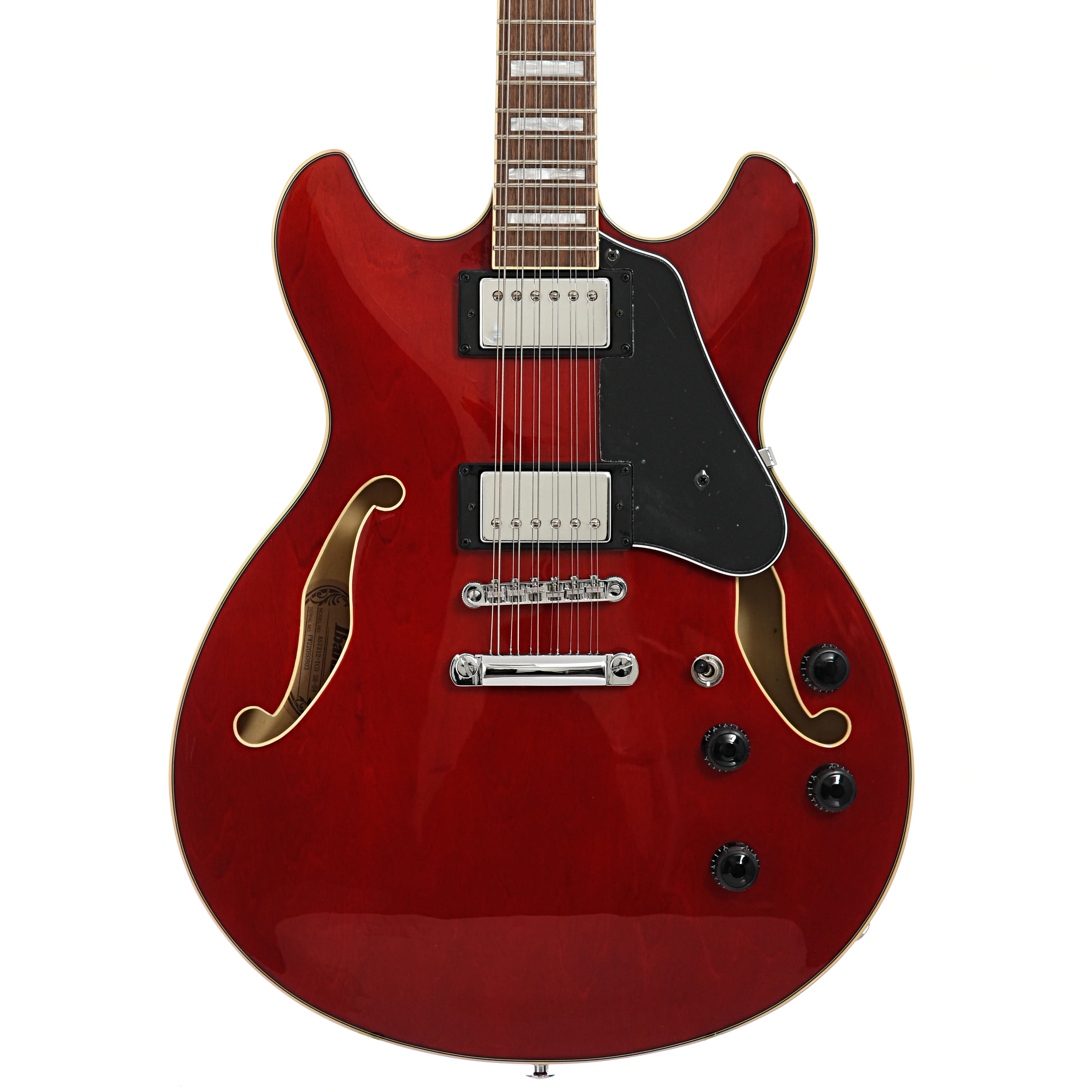 Ibanez AS7312 Artcore Semi-Hollowbody 12-String Electric Guitar, Transparent Red - Image 2