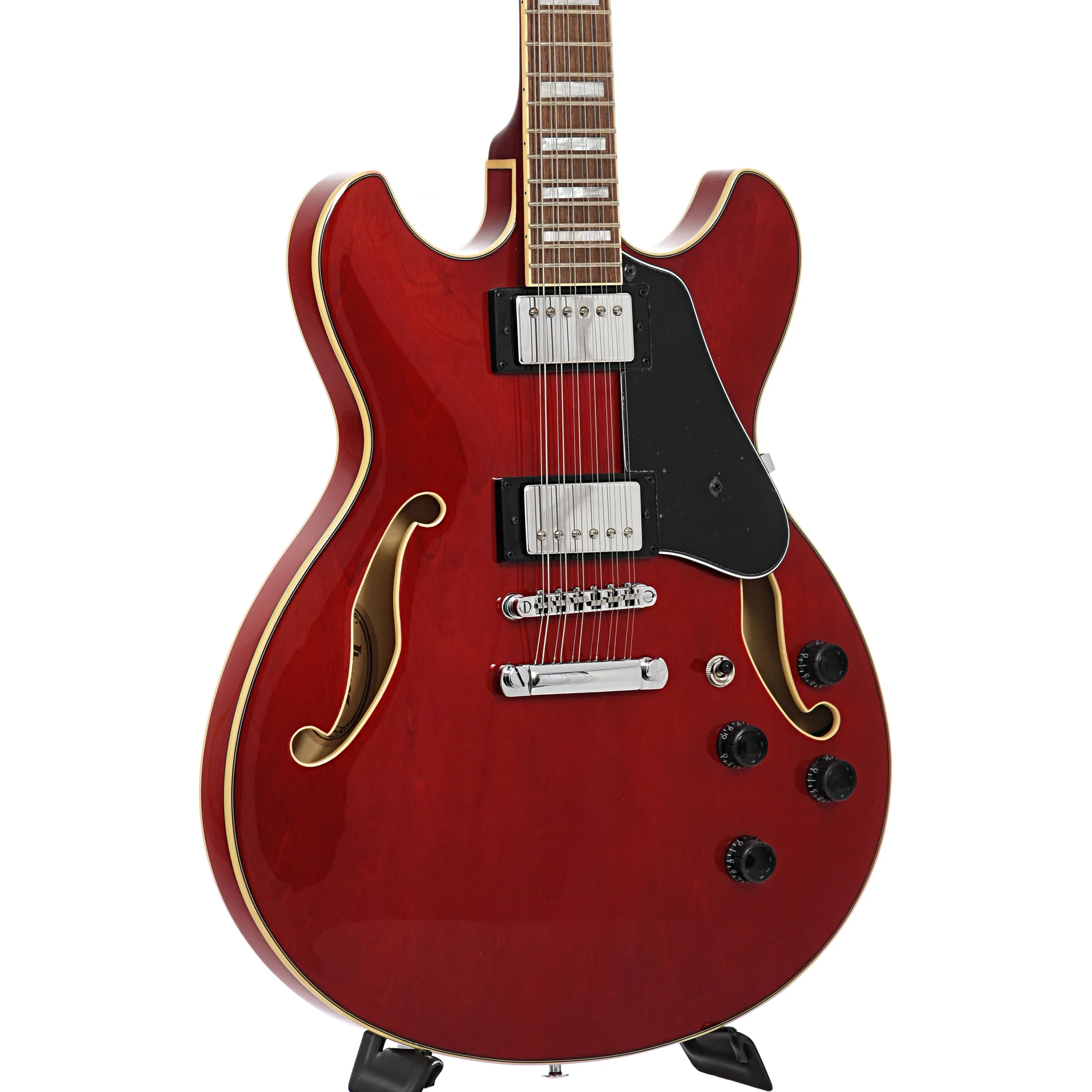 Ibanez AS7312 Artcore Semi-Hollowbody 12-String Electric Guitar, Transparent Red - Image 3