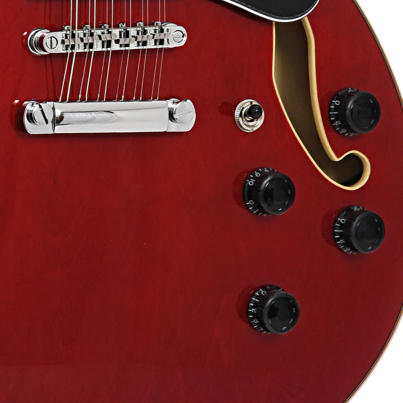 Ibanez AS7312 Artcore Semi-Hollowbody 12-String Electric Guitar, Transparent Red - Image 4