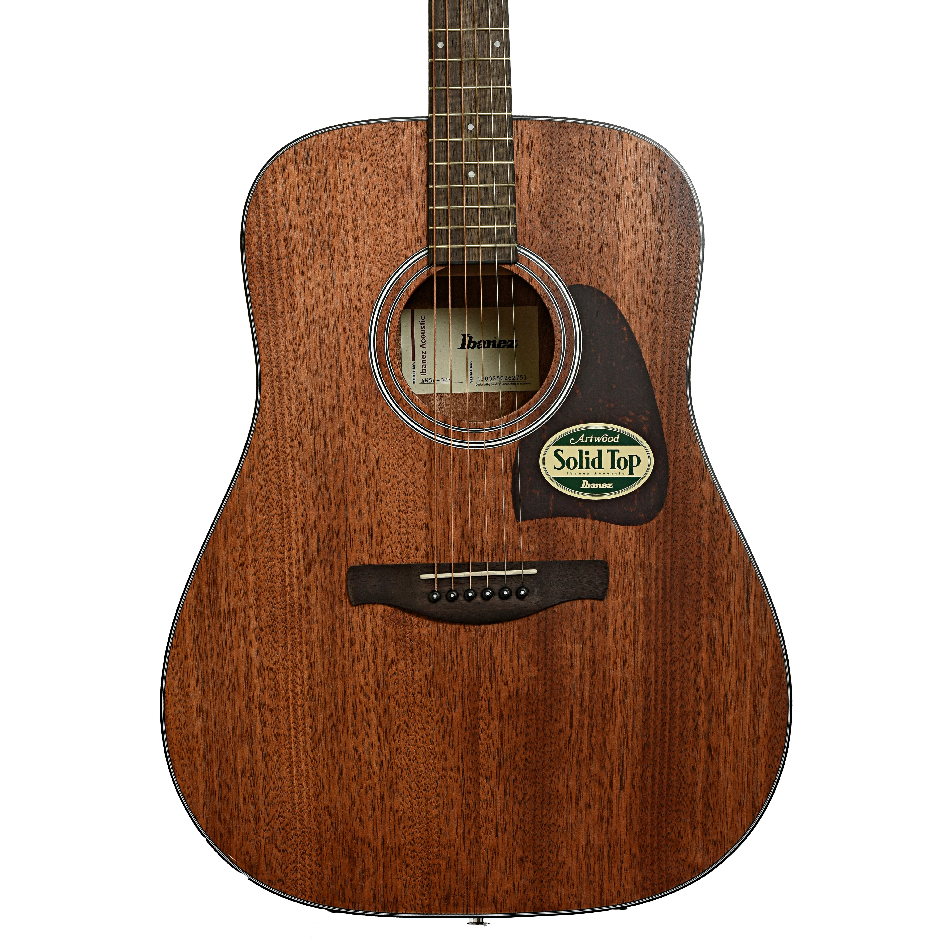 Ibanez AW54 Artwood Dreadnought Acoustic Guitar, Open Pore Natural - Image 2