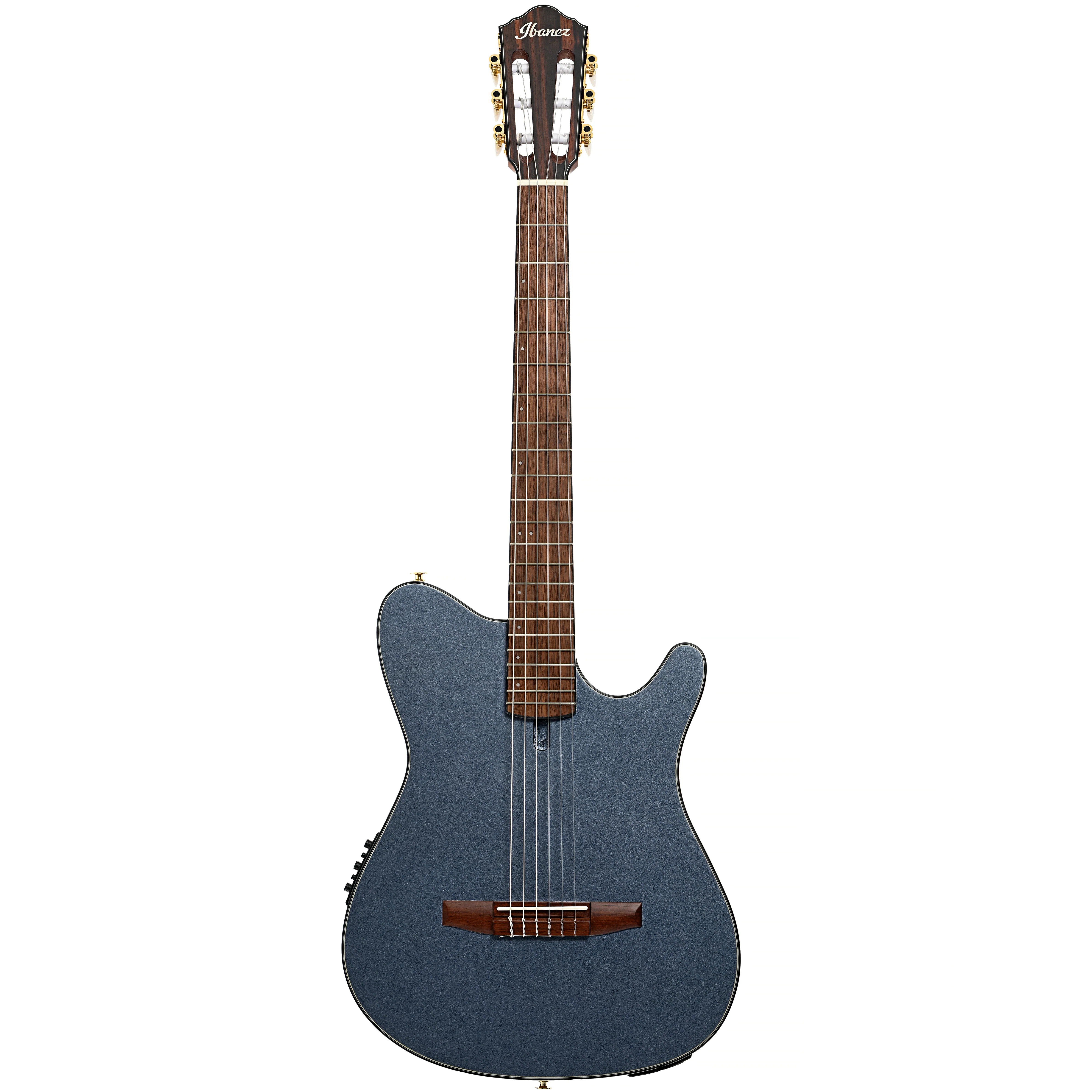Ibanez FRH10N Nylon String Acoustic-Electric Guitar, Indigo Blue Metallic Flat - Image 13