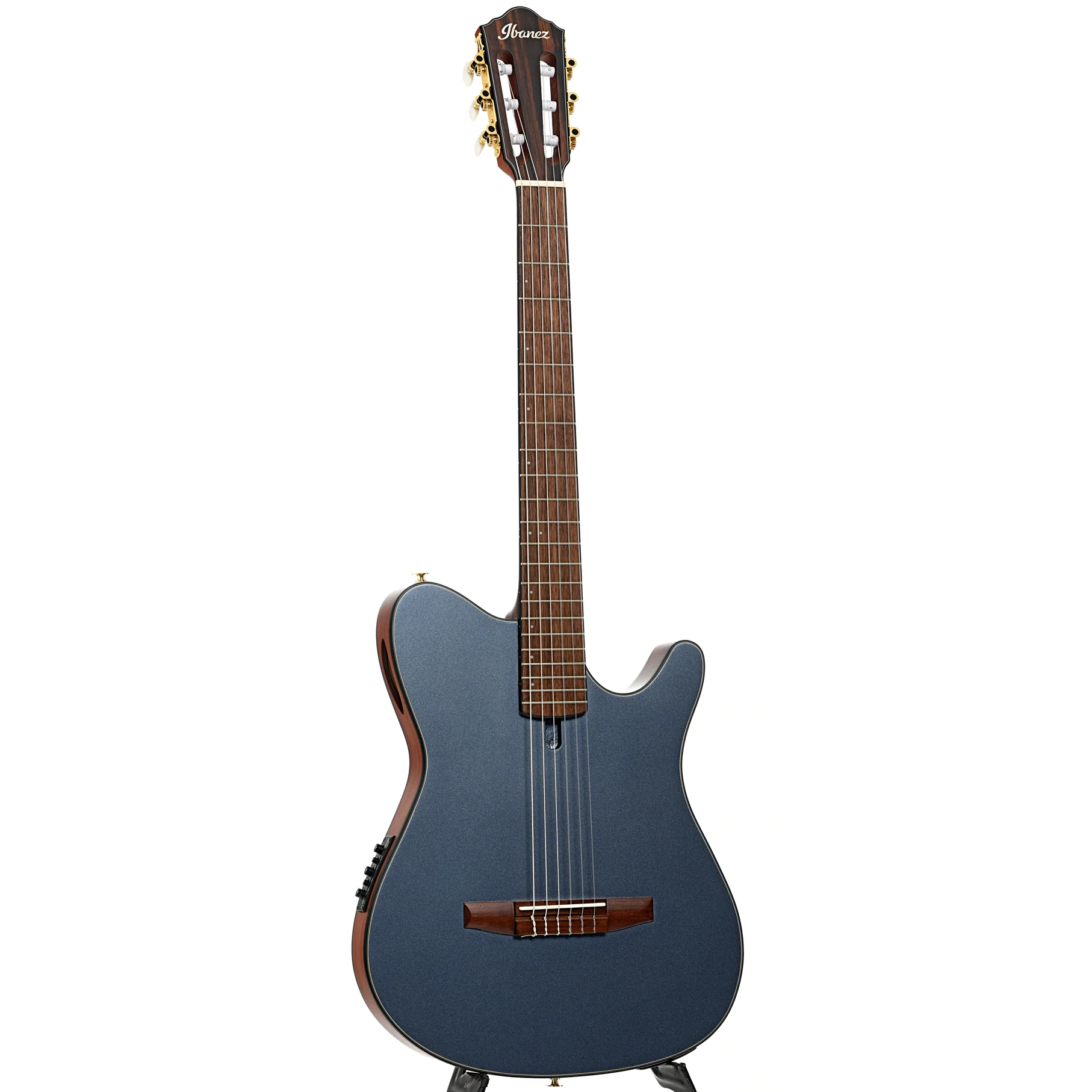 Ibanez FRH10N Nylon String Acoustic-Electric Guitar, Indigo Blue Metallic Flat - Image 3