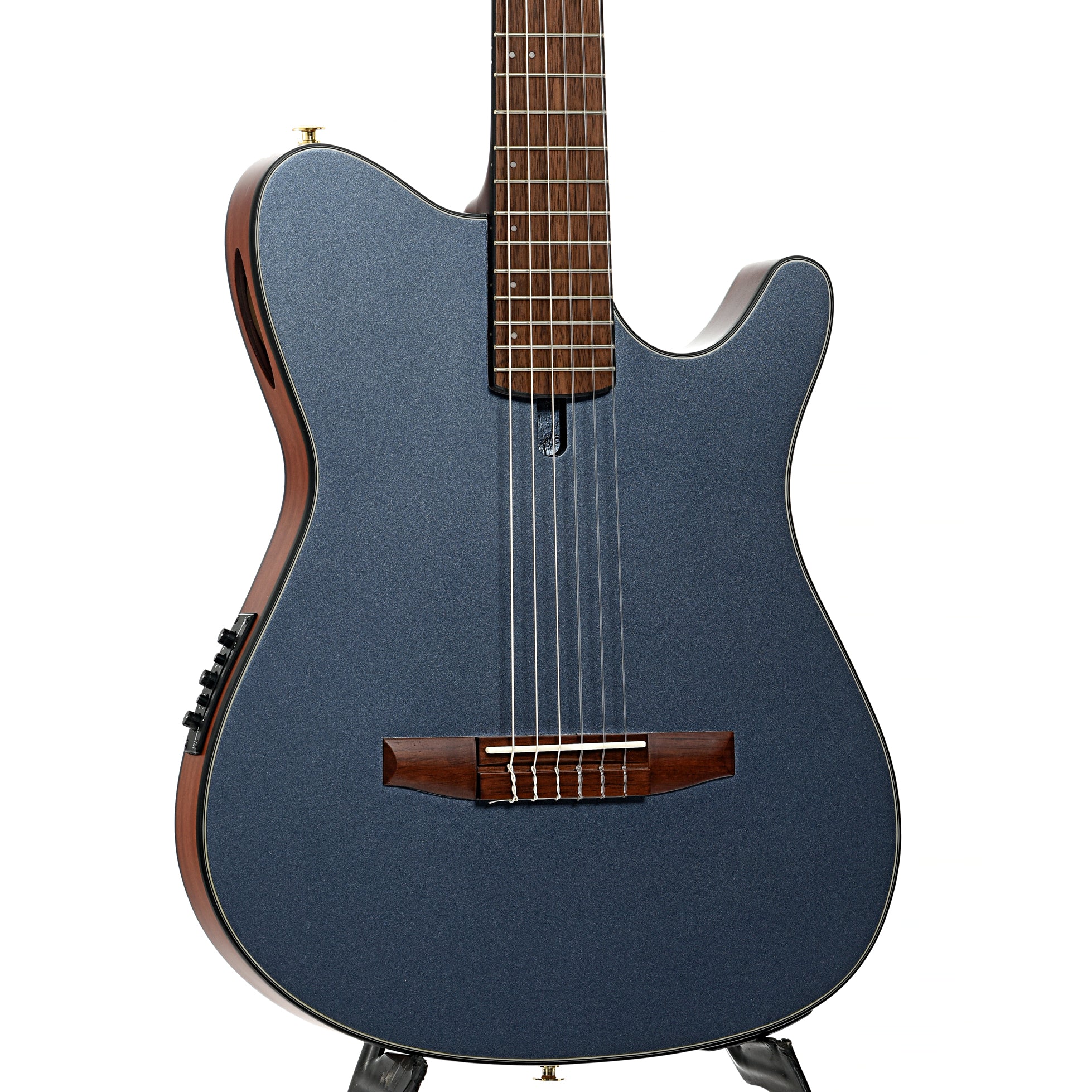 Ibanez FRH10N Nylon String Acoustic-Electric Guitar, Indigo Blue Metallic Flat - Image 4