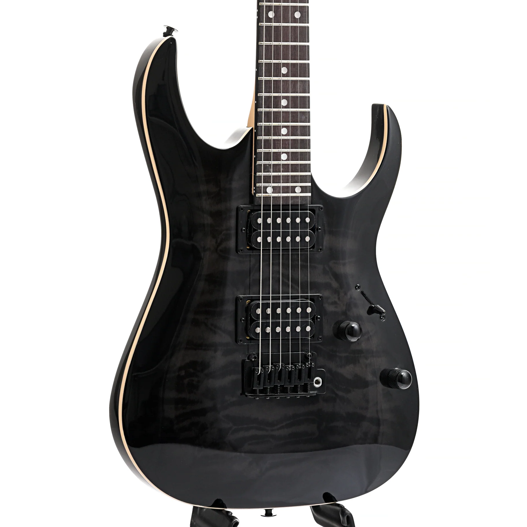 Ibanez RGA120QA Gio Electric Guitar, Transparent Black Sunburst - Image 3