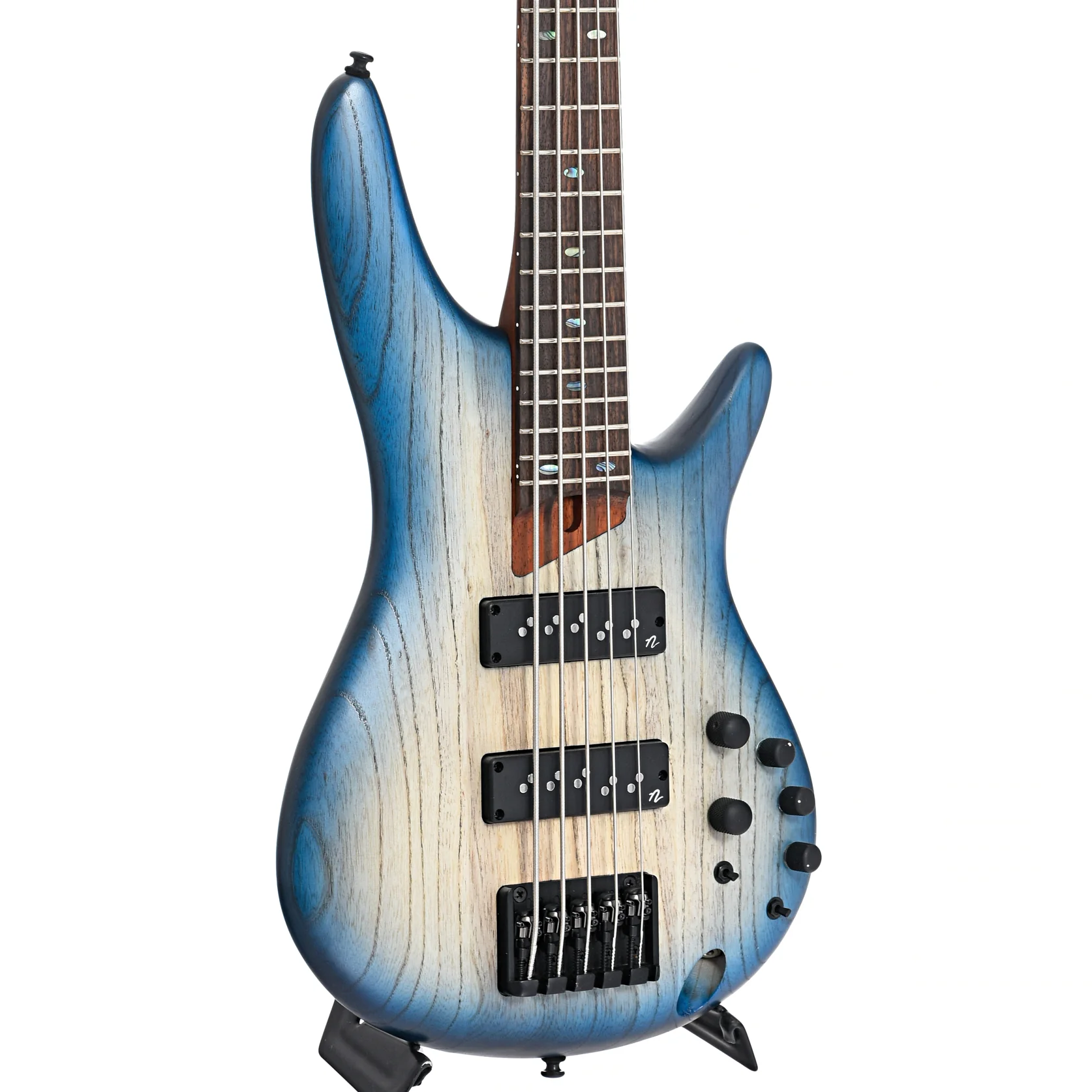 Ibanez SR605E 5-String Electric Bass Guitar, Cosmic Blue Starburst Flat - Image 3