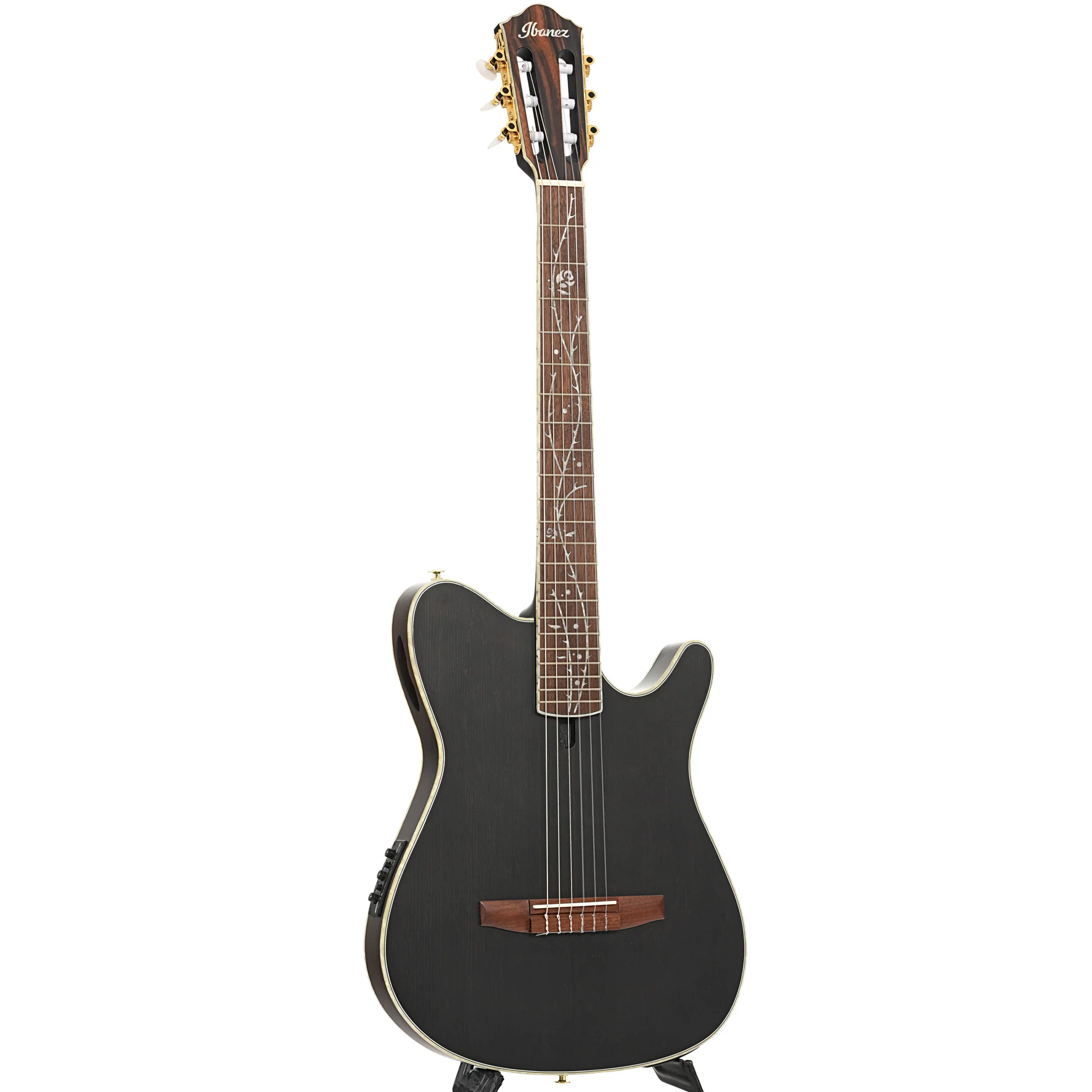 Ibanez TOD10N Tim Henson Signature Nylon String Acoustic-Electric Guitar, Transparent Black Flat - Image 3