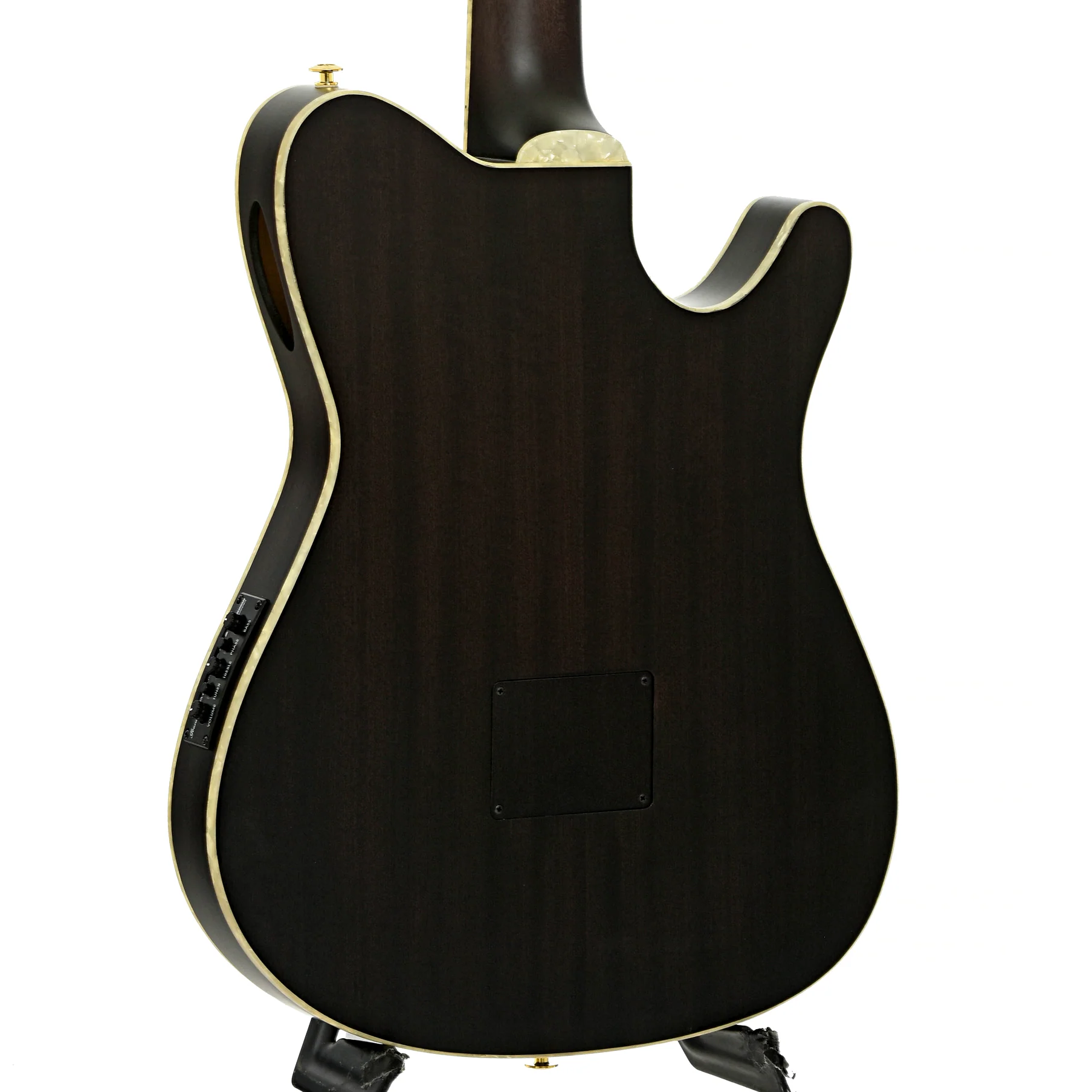Ibanez TOD10NL Tim Henson Signature Nylon String Left-Handed Acoustic-Electric Guitar, Transparent Black Flat - Image 11