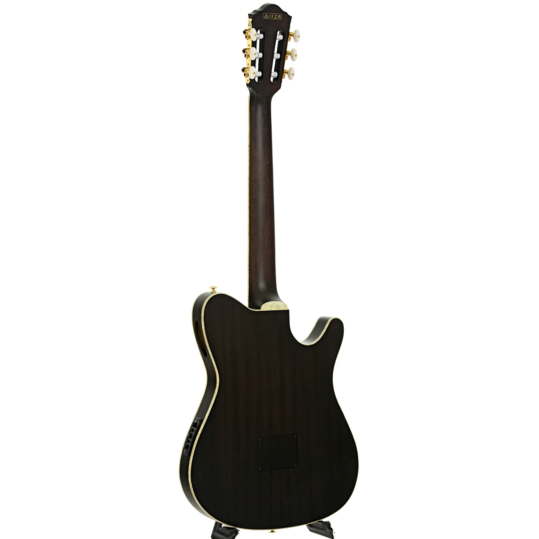 Ibanez TOD10NL Tim Henson Signature Nylon String Left-Handed Acoustic-Electric Guitar, Transparent Black Flat - Image 12