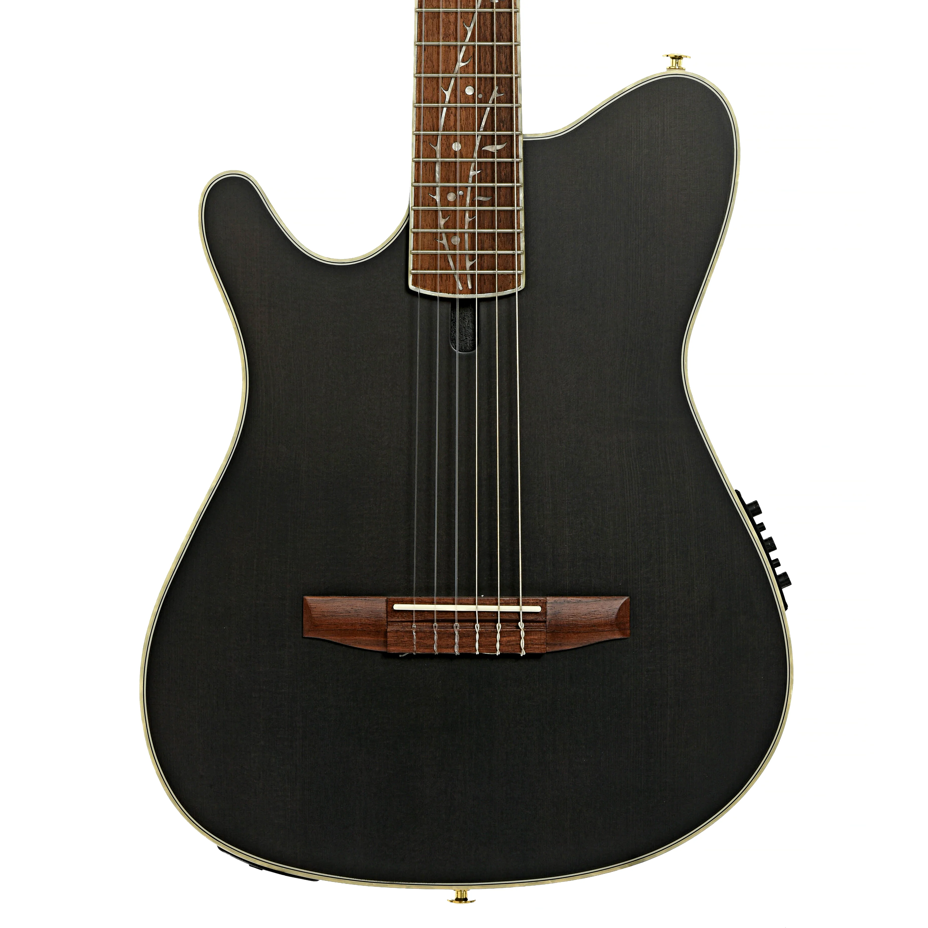 Ibanez TOD10NL Tim Henson Signature Nylon String Left-Handed Acoustic-Electric Guitar, Transparent Black Flat - Image 2
