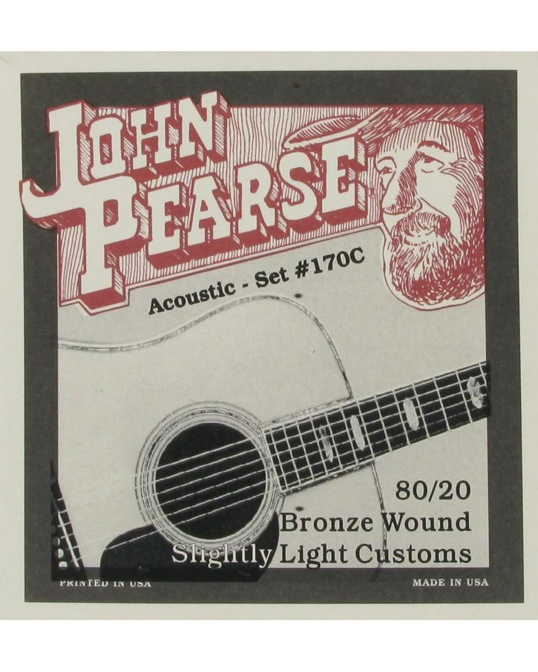 John Pearse 170C 80/20 Bronze Wound Slight Light Custom Gauge Acoustic Guitar Strings - Image 2