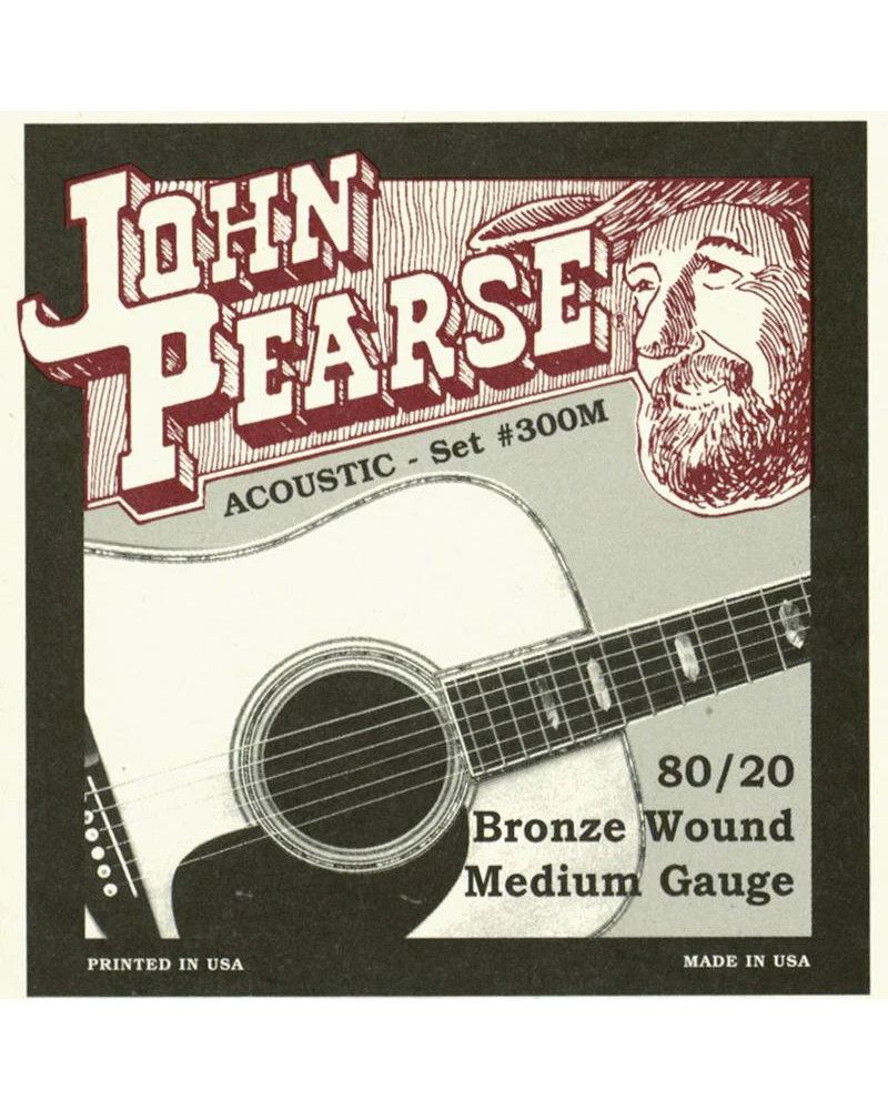 John Pearse 300M 80/20 Bronze Medium Acoustic Guitar Strings - Image 2