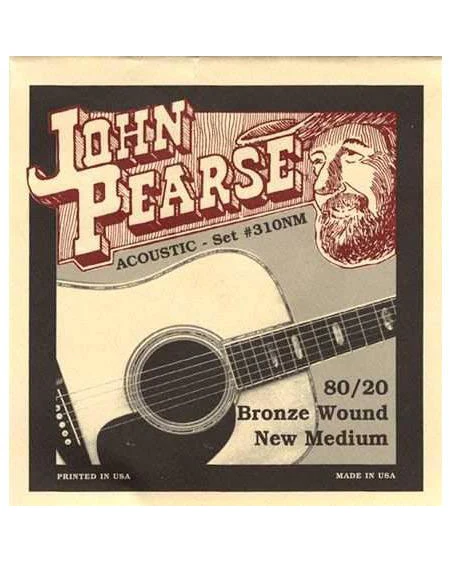 John Pearse 310NM 80/20 Bronze New Medium Acoustic Guitar Strings - Image 2