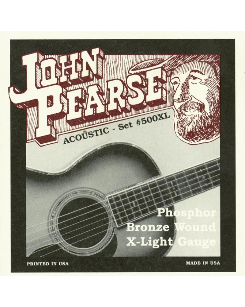 John Pearse 500XL Phosphor Bronze Extra Light Acoustic Guitar Strings - Image 2