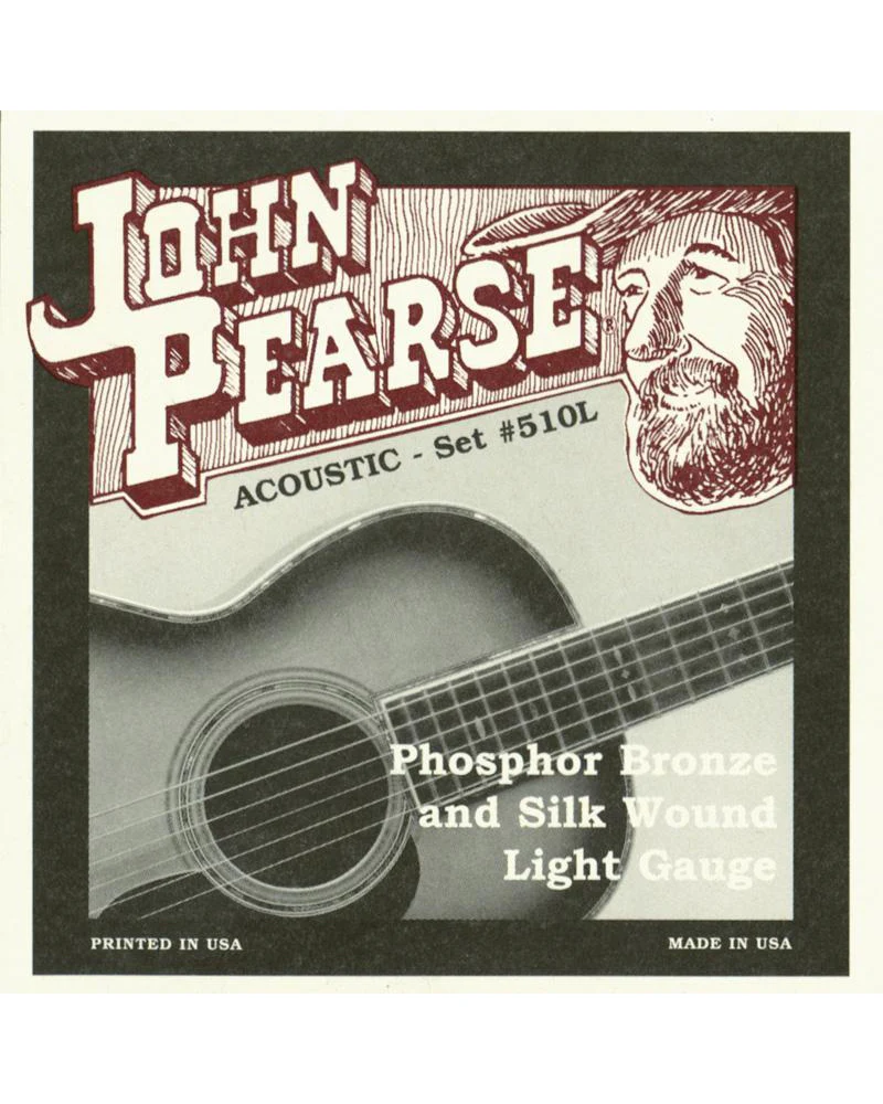 John Pearse 510L Phosphor Bronze and Silk Light Acoustic Guitar Set - Image 2