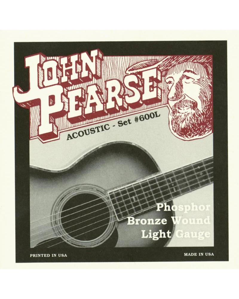 John Pearse 600L Phosphor Bronze Light Acoustic Guitar Strings - Image 2