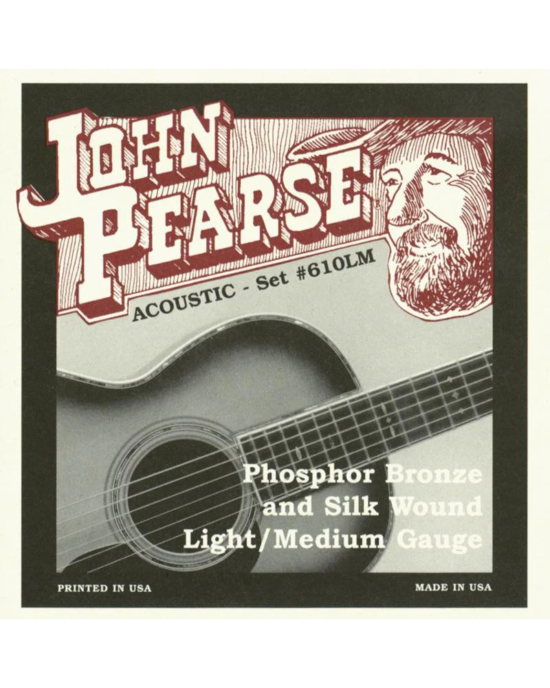 John Pearse 610LM Bronze and Silk Light/Medium Acoustic Guitar Strings - Image 2