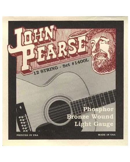 John Pearse 1400L Phosphor Bronze Light 12-String Acoustic Guitar Strings - Image 2