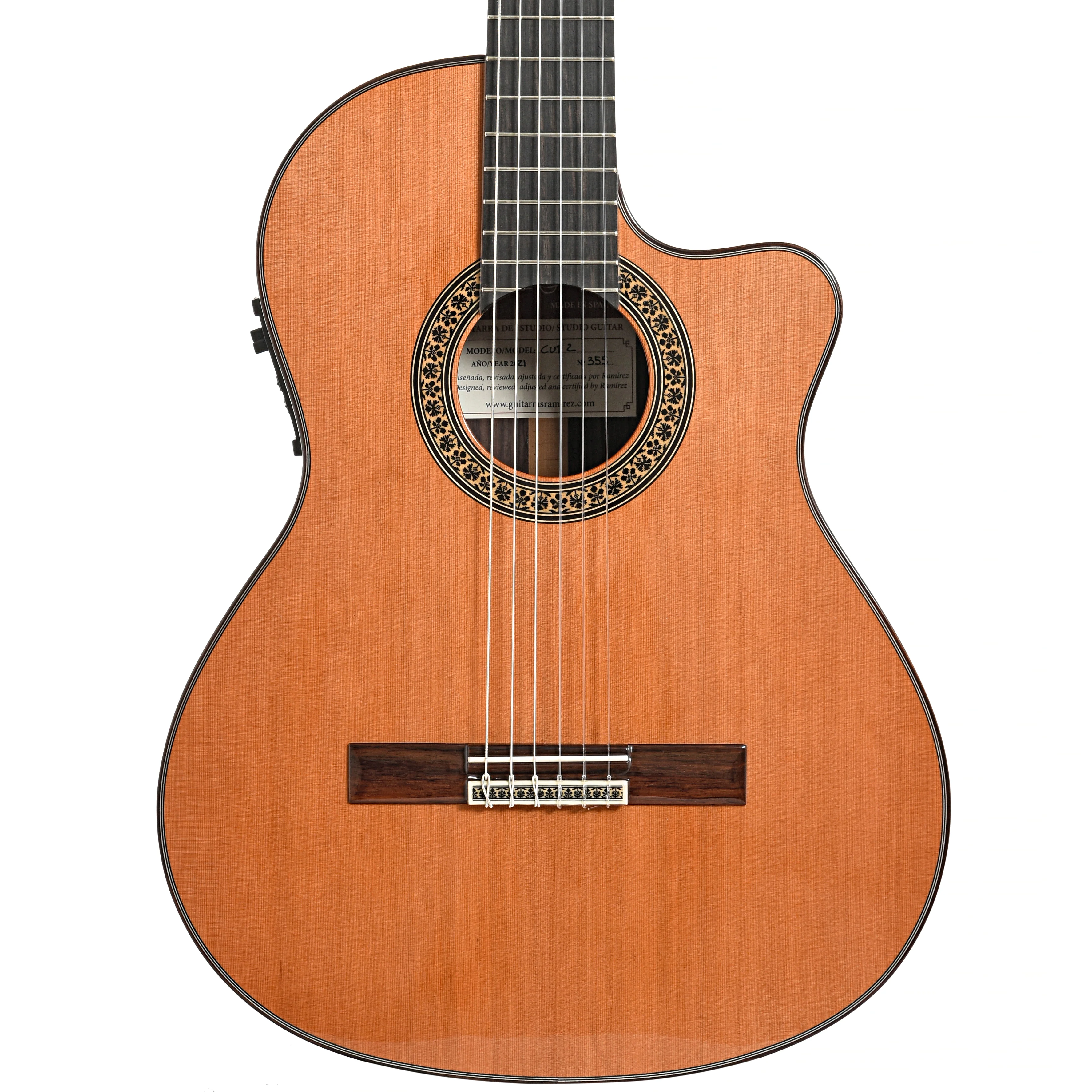 Jose Ramirez Cutaway 2 Studio Classical Guitar and Case, Cedar Top, with Pickup - Image 2