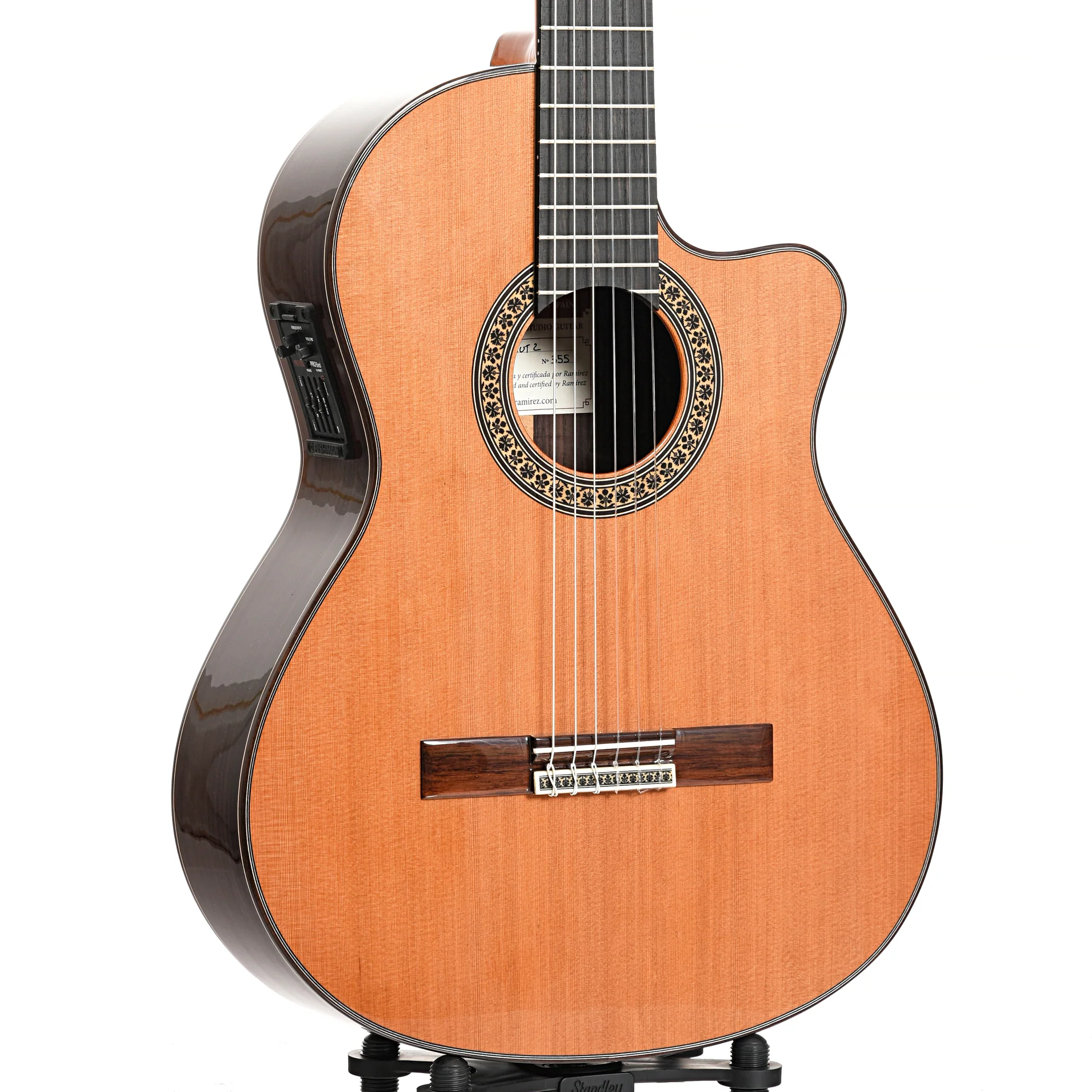 Jose Ramirez Cutaway 2 Studio Classical Guitar and Case, Cedar Top, with Pickup - Image 4